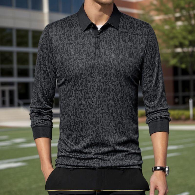 Polo Manga Longa Camden™ em Malha Soft Texturizada / Sofisticação Casual e Caimento que Valoriza o Corpo Sem Apertar!