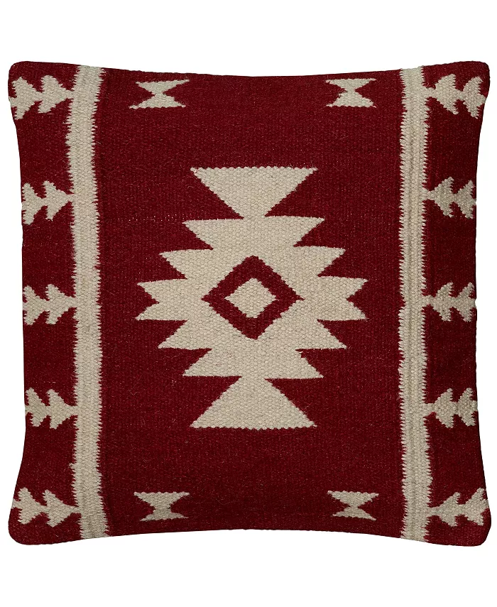 Rizzy Home Stripes with Motif Accents Polyester Filled Decorative Pillow， 18