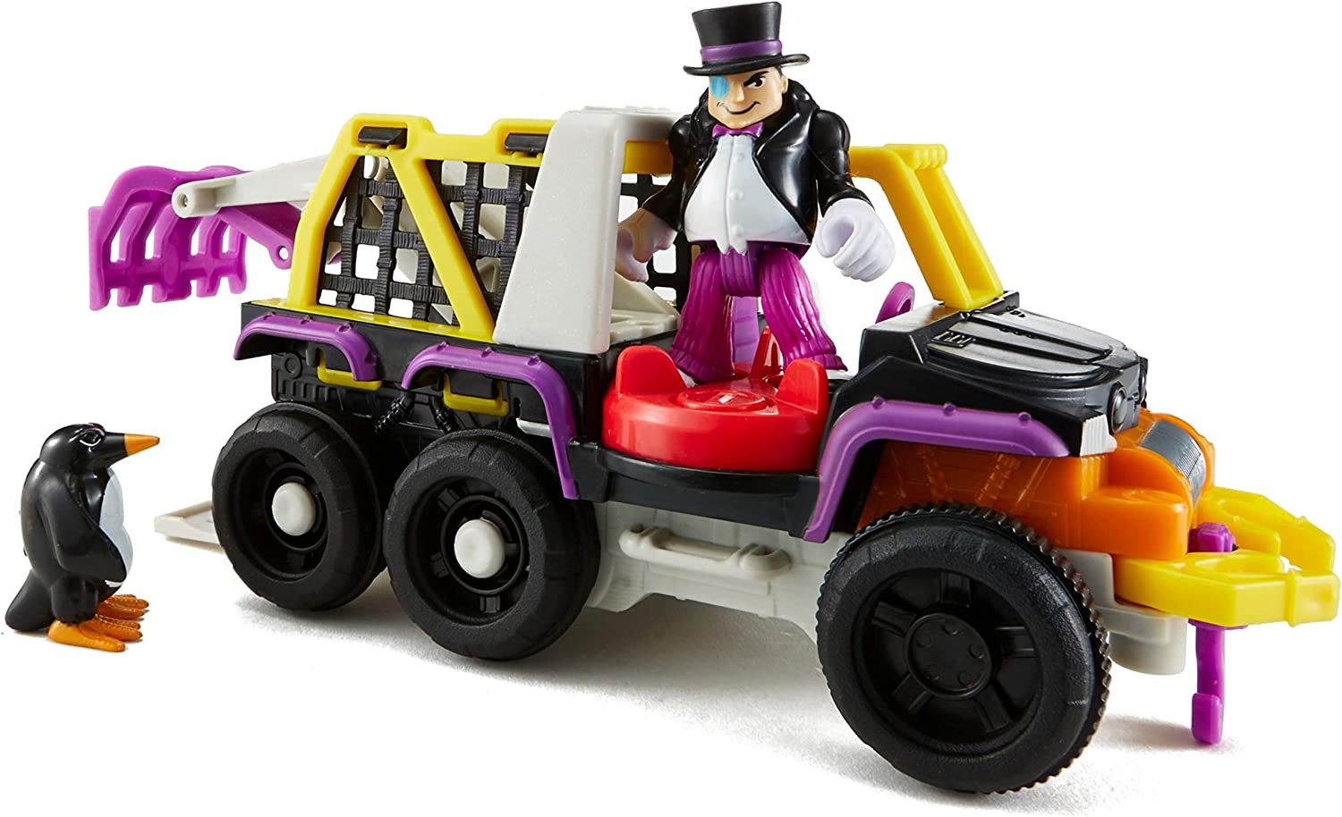 Imaginext Gotham City DC Superfriends Batman Villain vehicle with Minifigure - Penguin and 8 Wheeler Truck