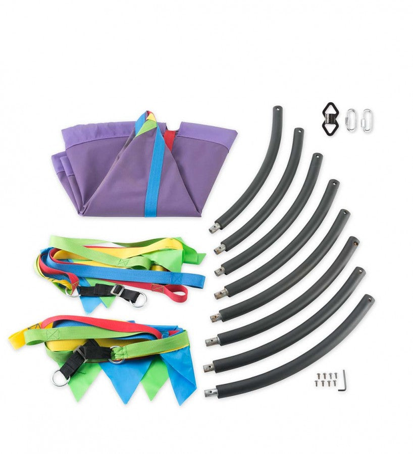 HearthSong Rainbow Flag Round Platform Tree Swing for Multiple Kids