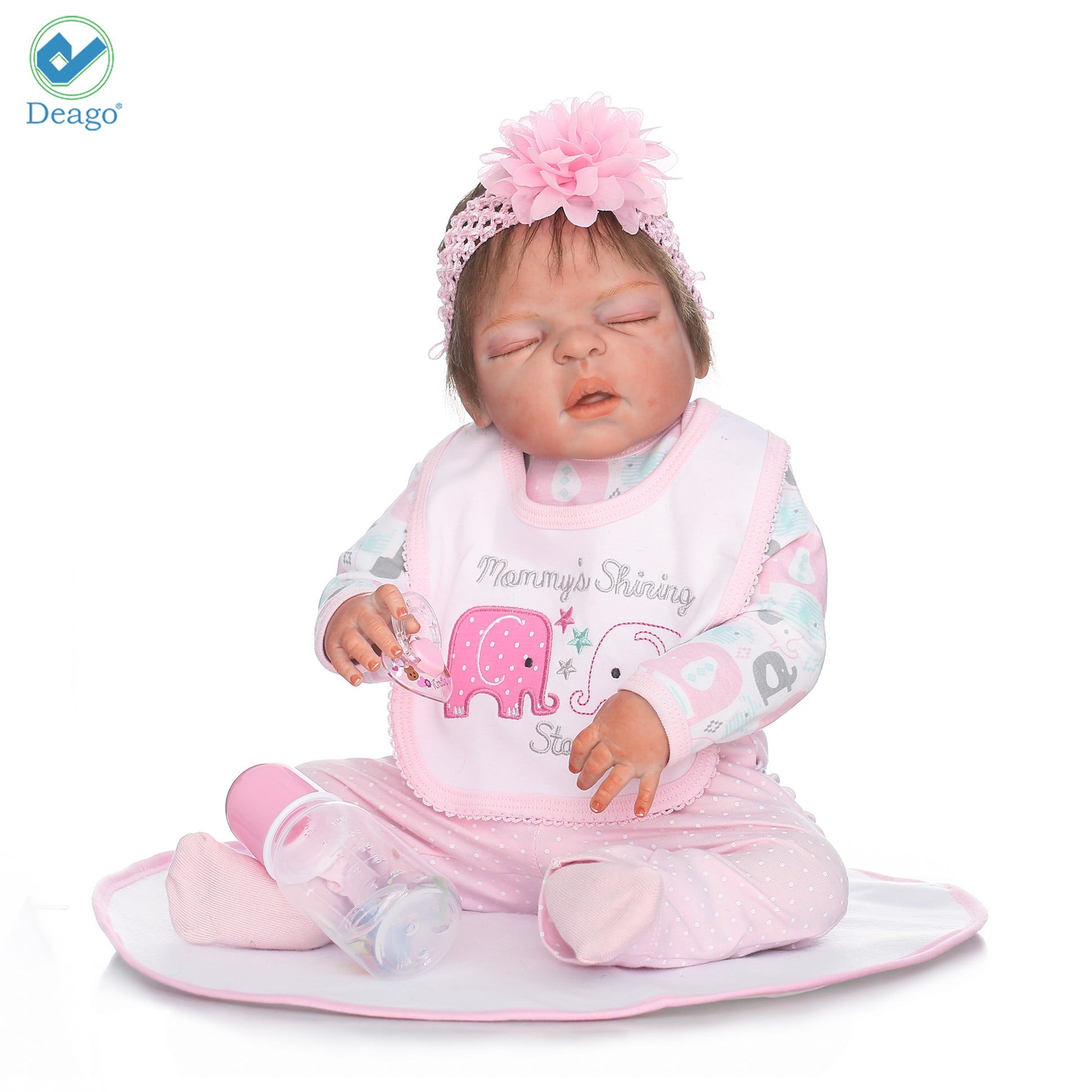 Deago Reborn Baby Dolls 22" Cute Realistic Soft Silicone Vinyl Dolls Newborn Baby dolls With Clothes