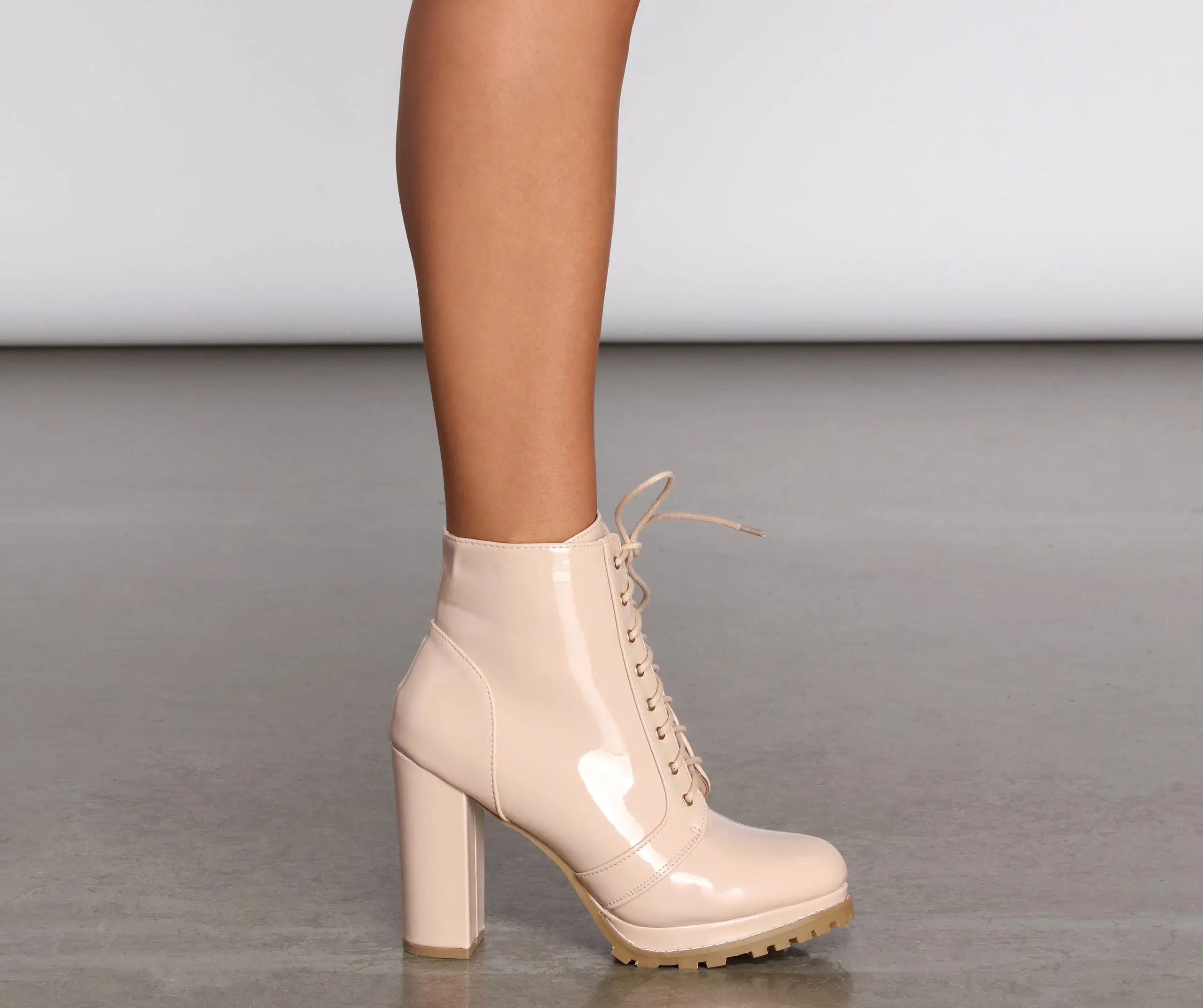 Here To Slay Faux Leather Combat Booties