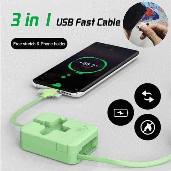 ⏰  PROMOTION SALE 47% OFF🔥3 in 1 Rechargeable USB Fast Charging C