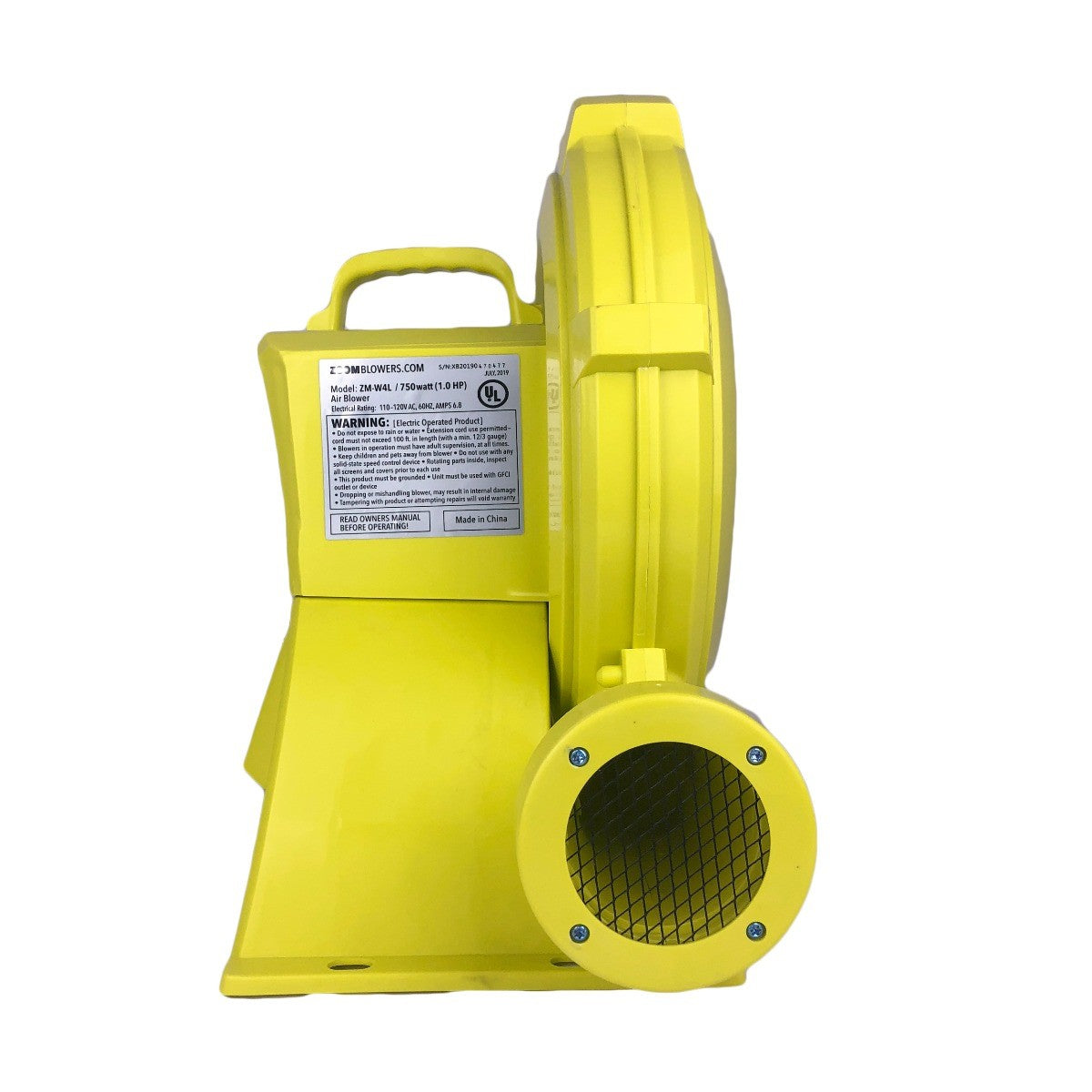 Zoom 1 HP Inflatable Bounce House Blower Air Pump Fan， W4L 750 Watt