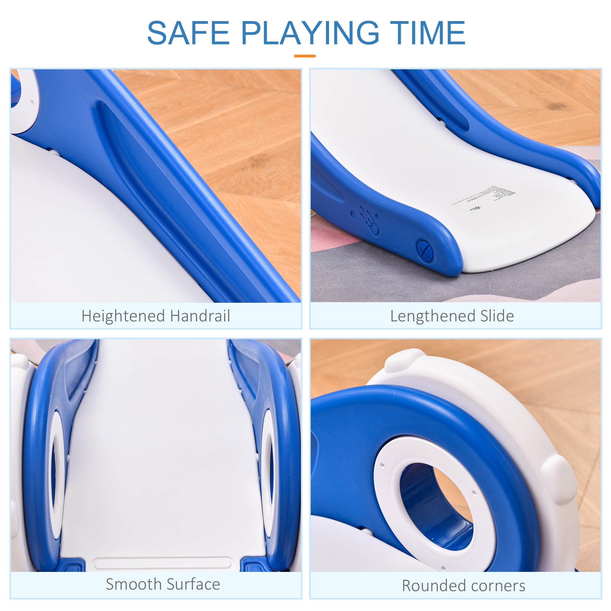 Qaba Folding Kids Slide， Small Freestanding Astronaut Climber for Ages 1-3 Years