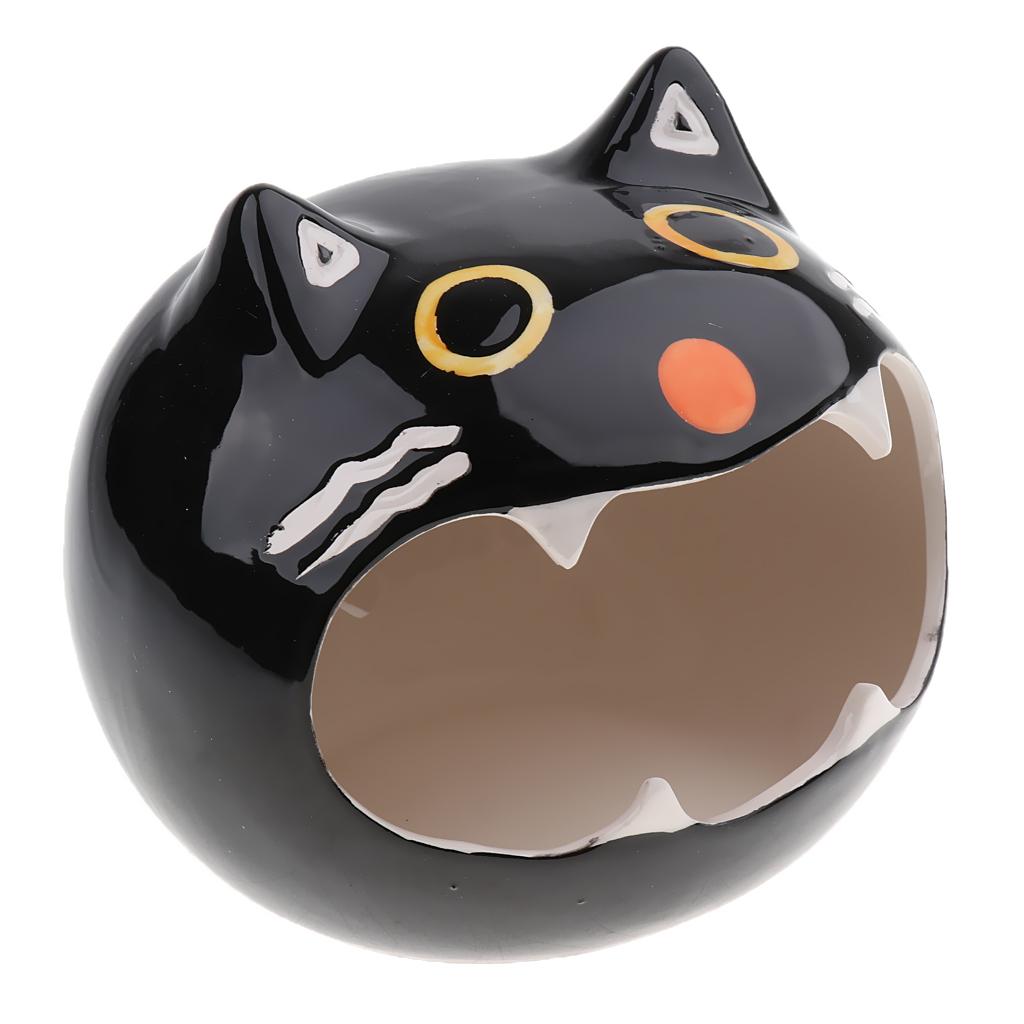 Adorable Cartoon Shape Hamster/Small Animal Hideout Hamster House Critter Bath Black