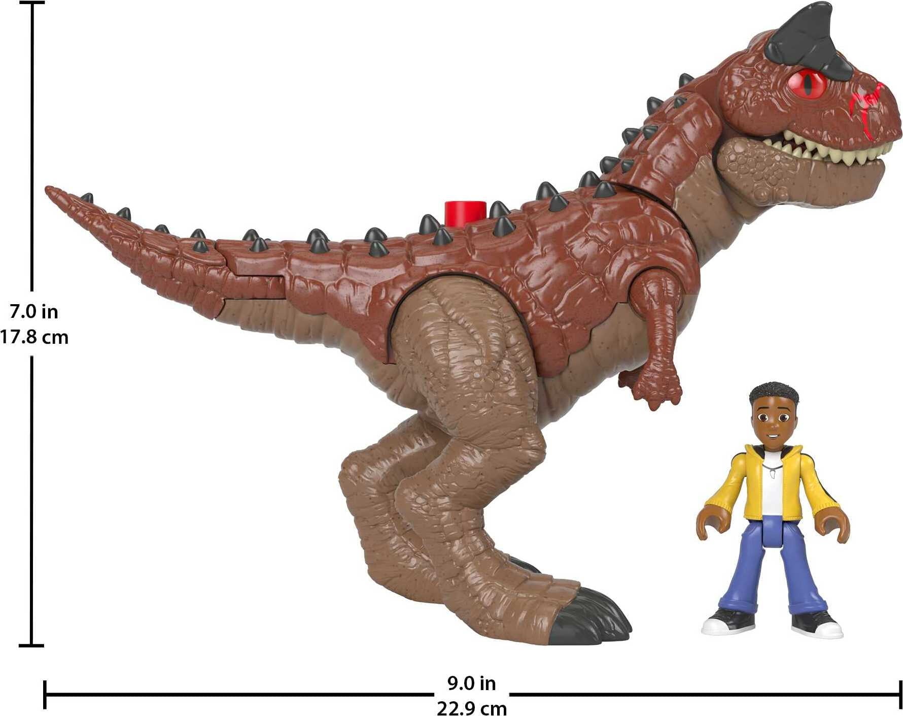 Imaginext Jurassic World Camp Cretaceous Carnotaurus ‘Toro’ Dinosaur and Darius Figure Set