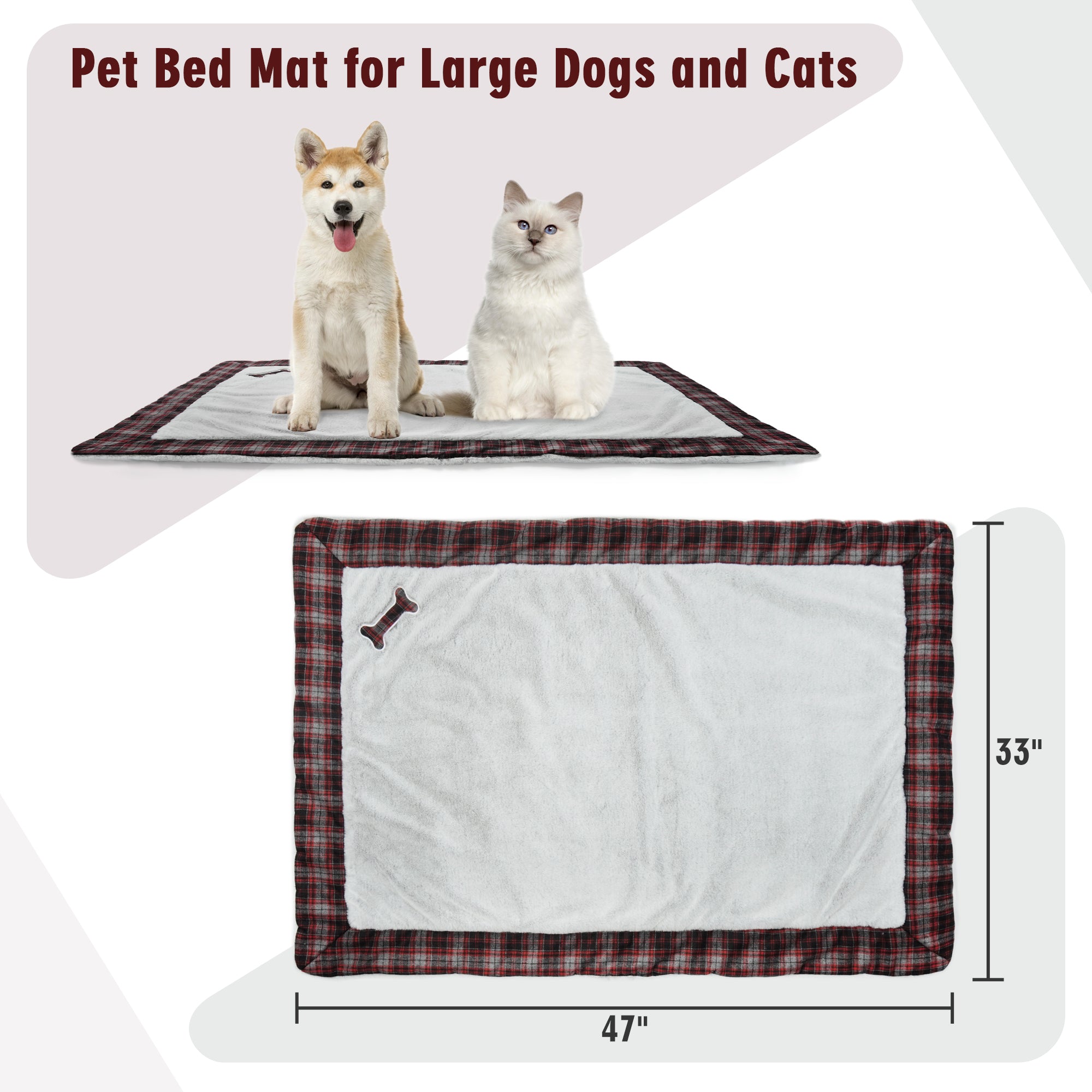 IDOMIK Dog Bed Crate Pad， Dog Beds for Large Dogs， Plush Soft Pet Beds， Washable Dog Crate Bed for Large Dogs and Cats， Warm Dog Kennel Pad