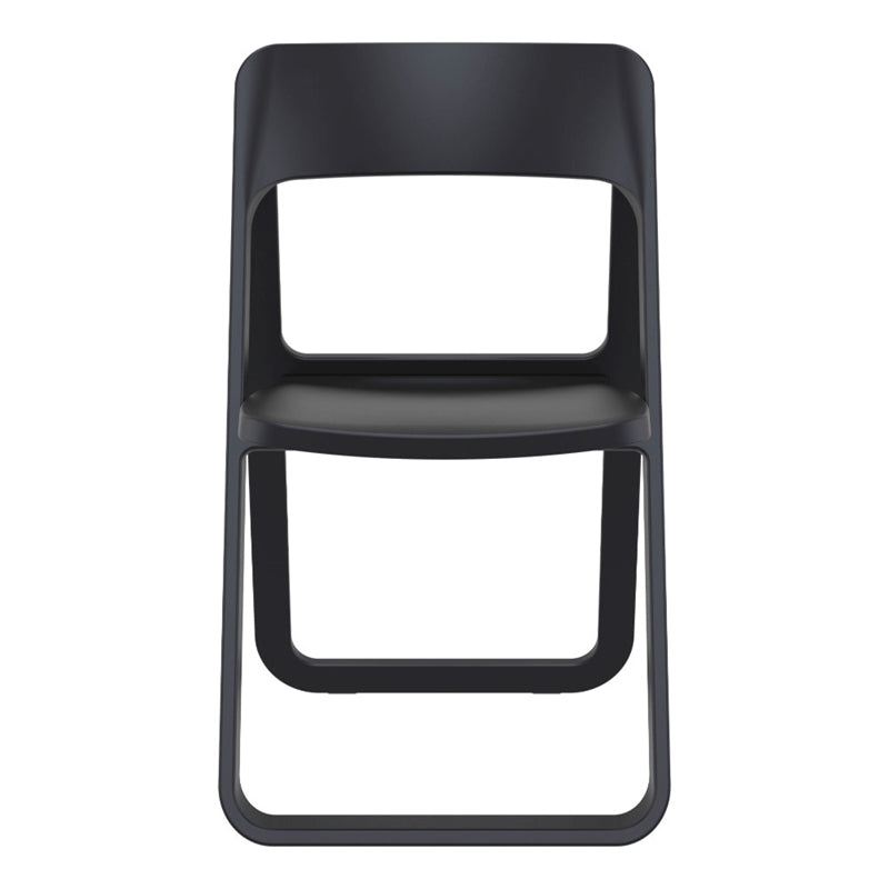 Pemberly Row Contemporary Folding Outdoor Chair Black