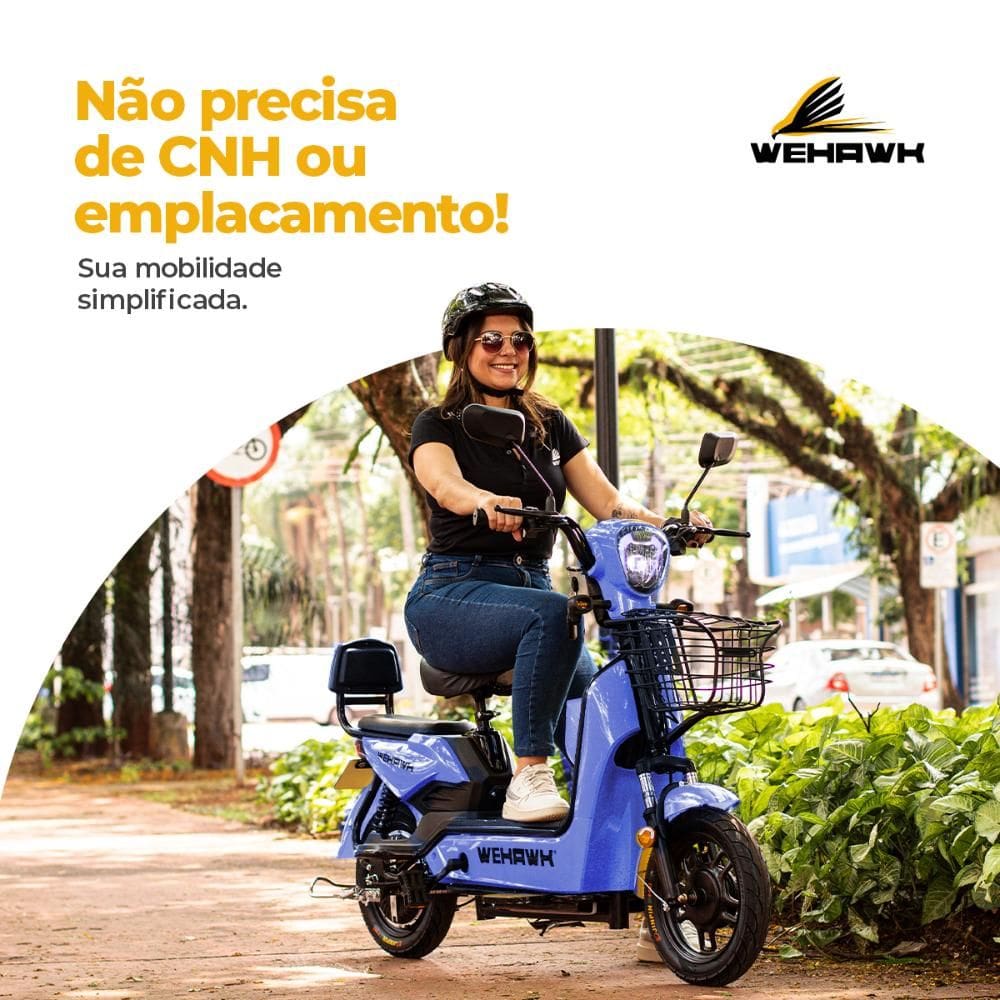 Bicicleta Elétrica 500W WeHawk Basket Autonomia 40Km Autopropelido - Roxo