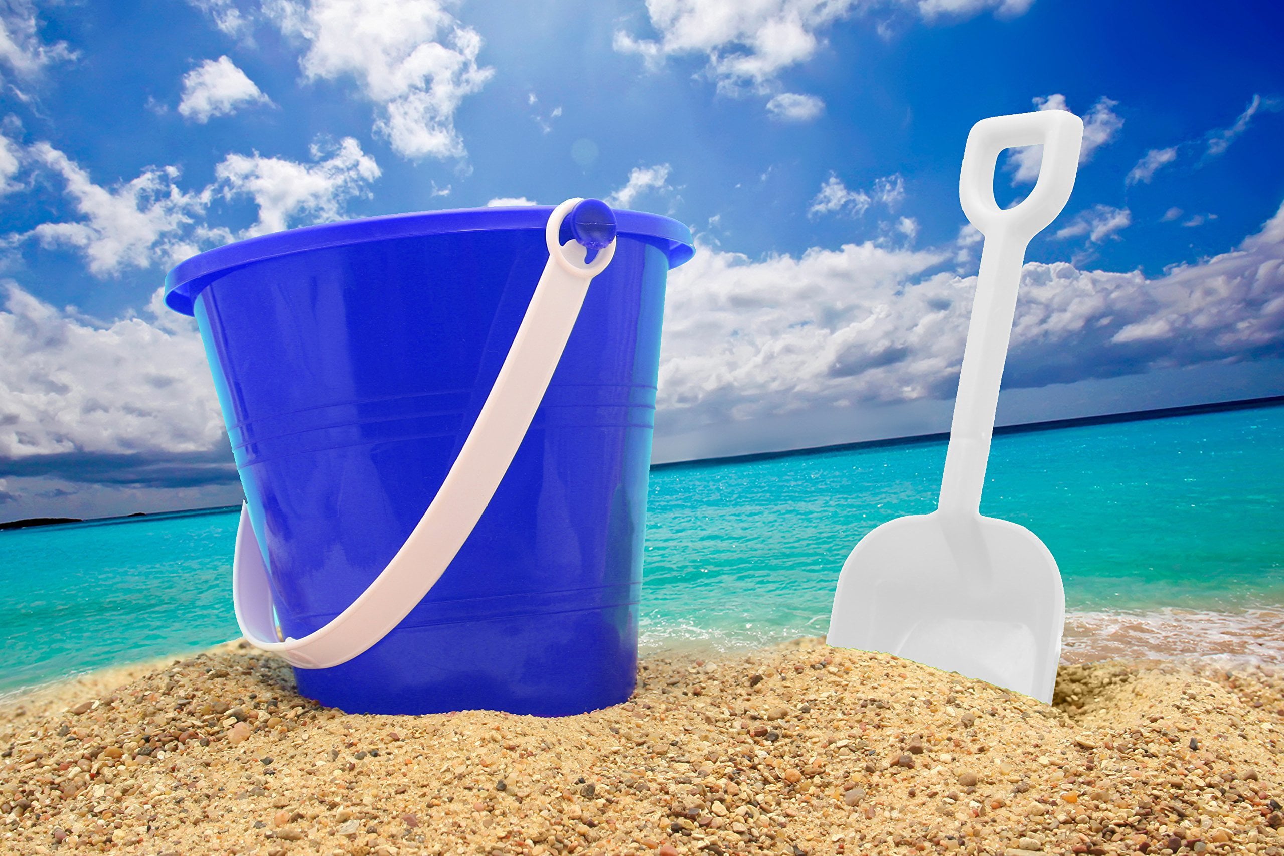Top Race Beach Pails and Sand Shovels 5 Inch Pack of 6 Use for Sand Molds at The Sandbox