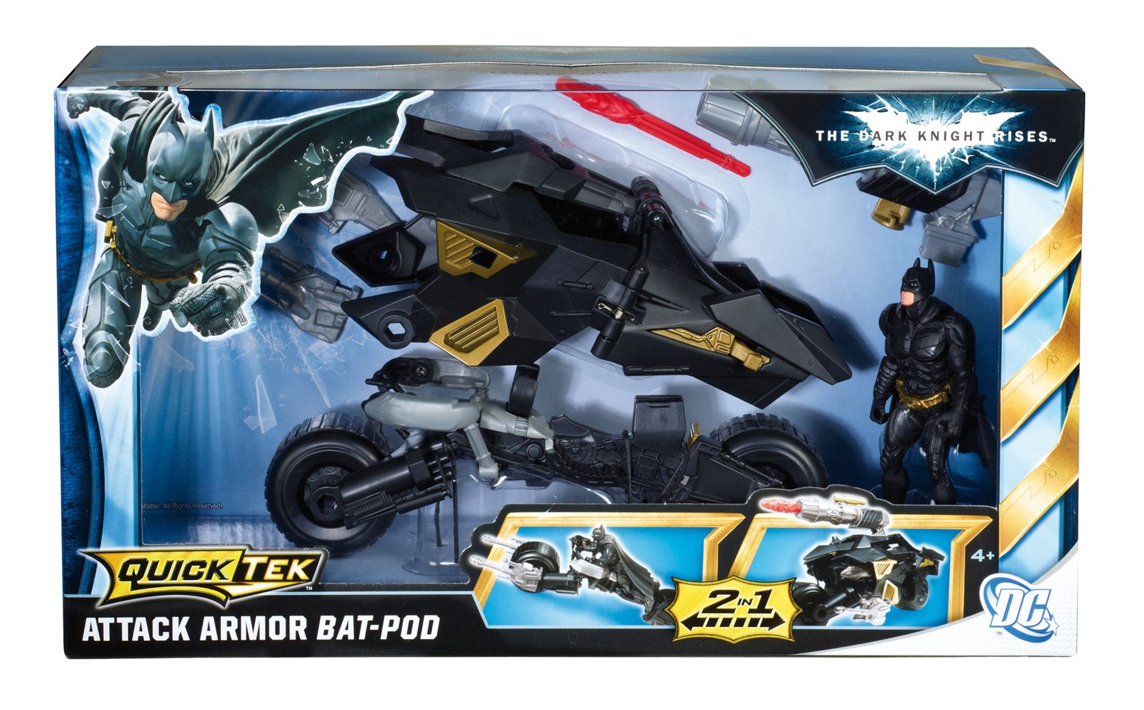 DC Batman The Dark Knight Rises (2011) Mattel Batpod Vehicle w/ Figure