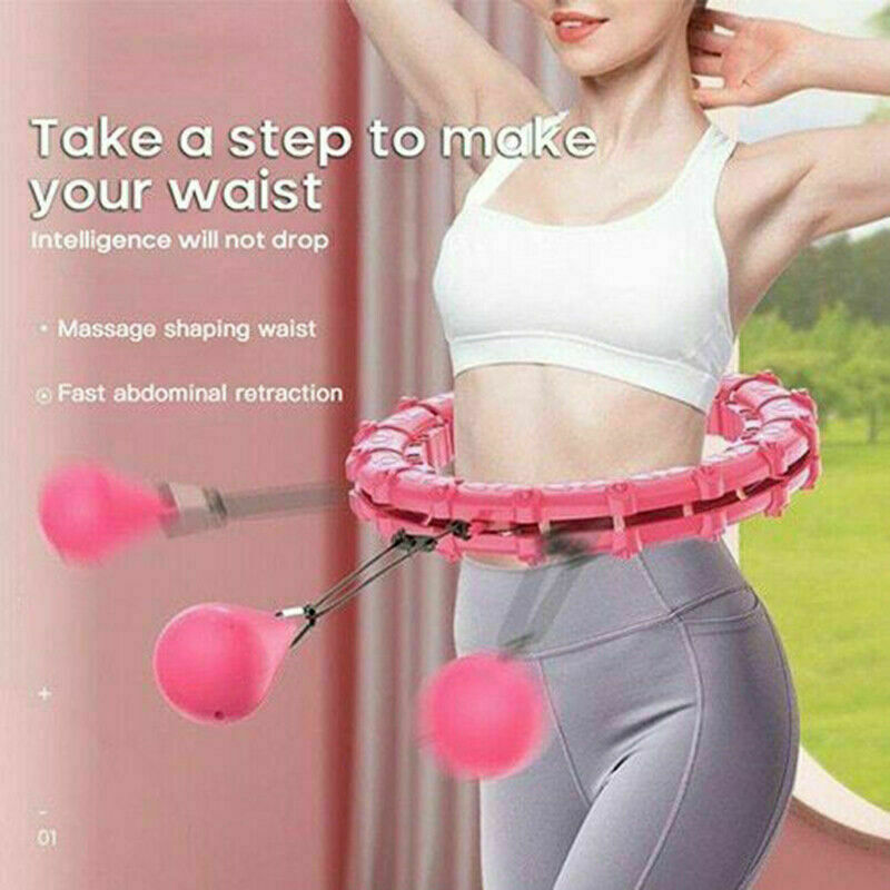 Smart Weighted Hoola Hoop 24 Knots Adult Fitness Weight Loss Purple