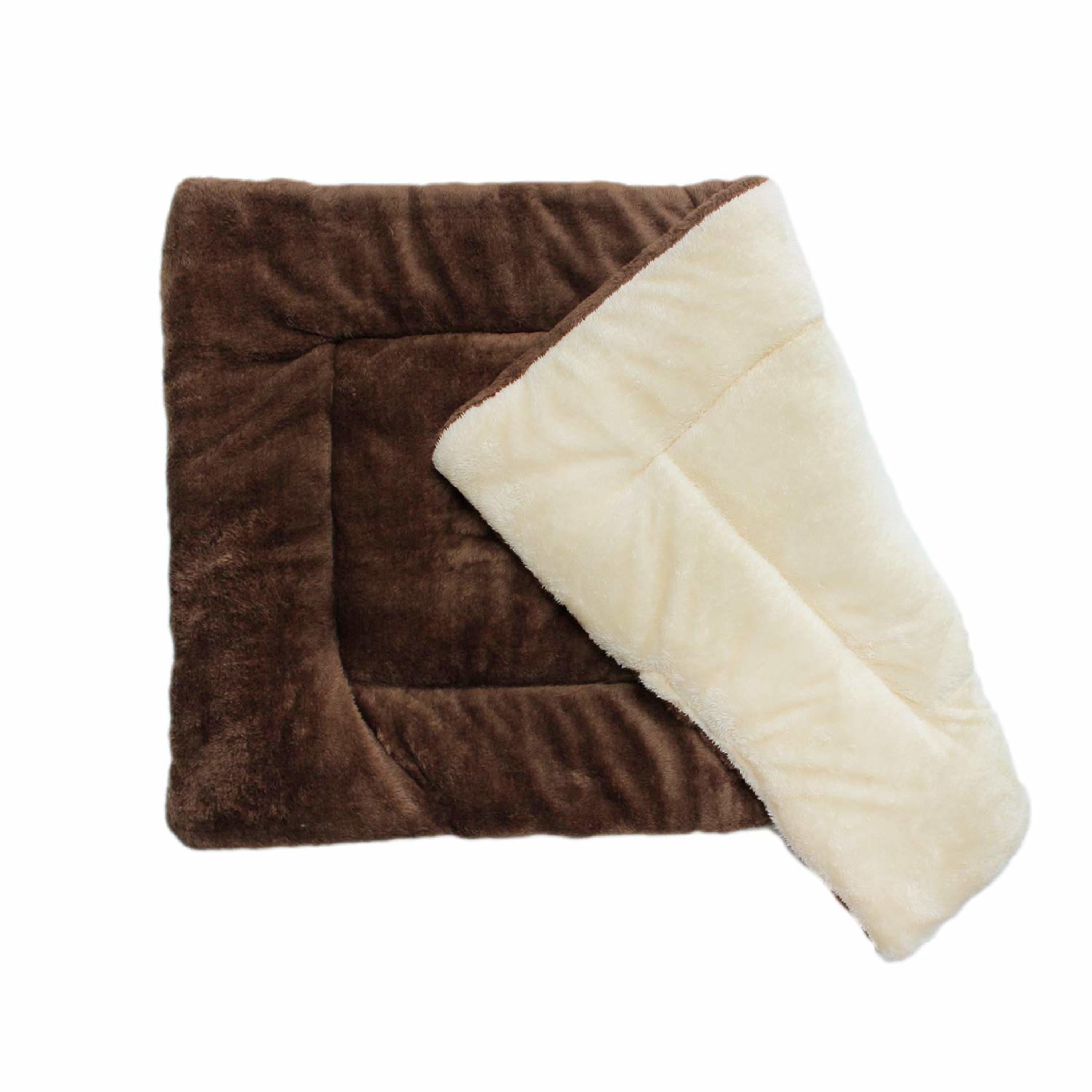 Downtown Pet Supply Dog Crate Mat， Washable Dog Bed， Brown/Oatmeal， XS