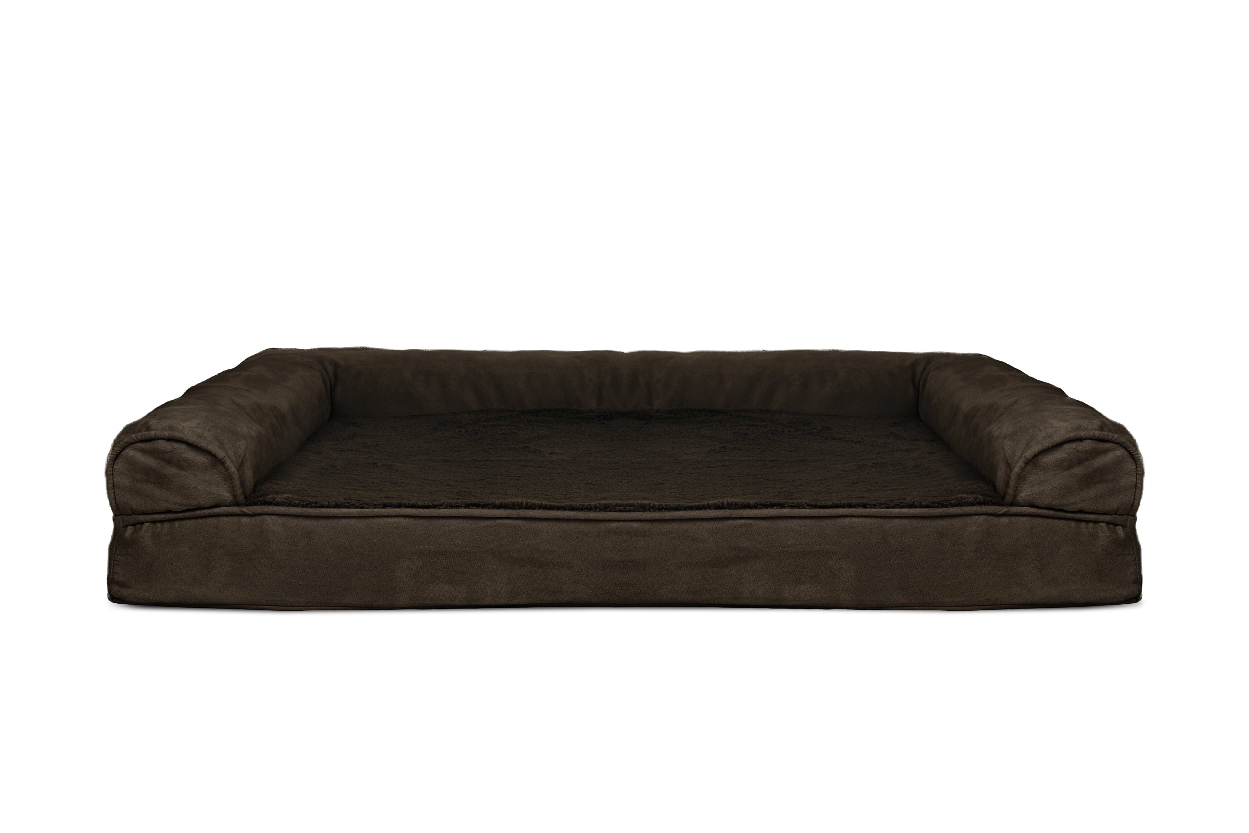 FurHaven | Orthopedic Ultra Plush Sofa Pet Bed for Dogs and Cats， Espresso， Jumbo