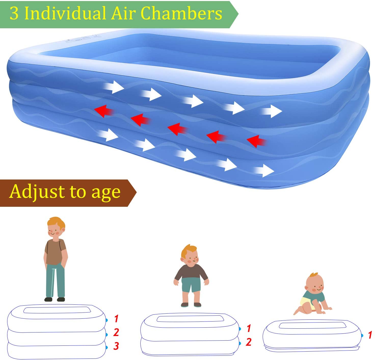 Airso Inflatable Swimming Pool Family Full-Sized Inflatable Pools 118