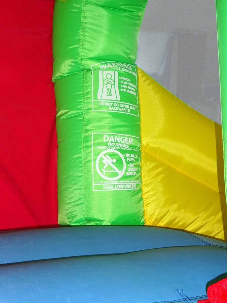 Pogo Bounce House Backyard Kids Home Water Park Inflatable Water Slide with Bouncer