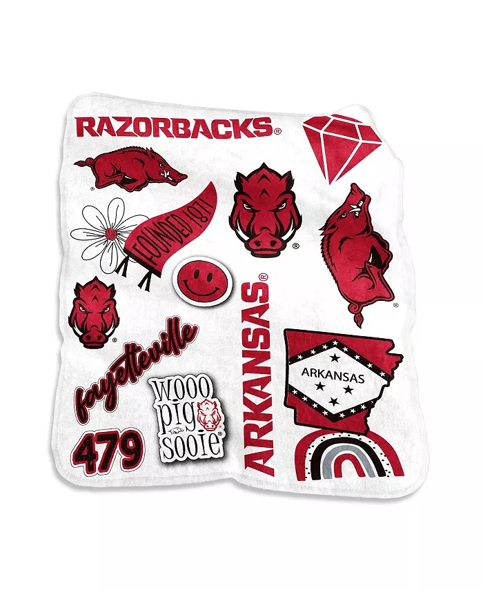 Logo Brands Arkansas Razorbacks 50'' x 60'' Native Raschel Plush Throw Blanket