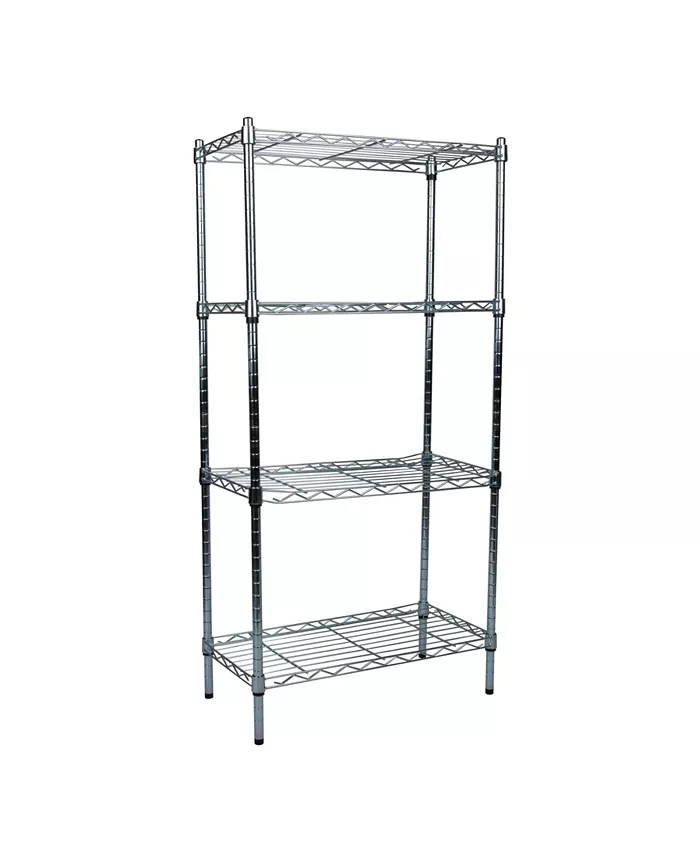 Mind Reader 4-Tier Adjustable Storage Rack， Silver