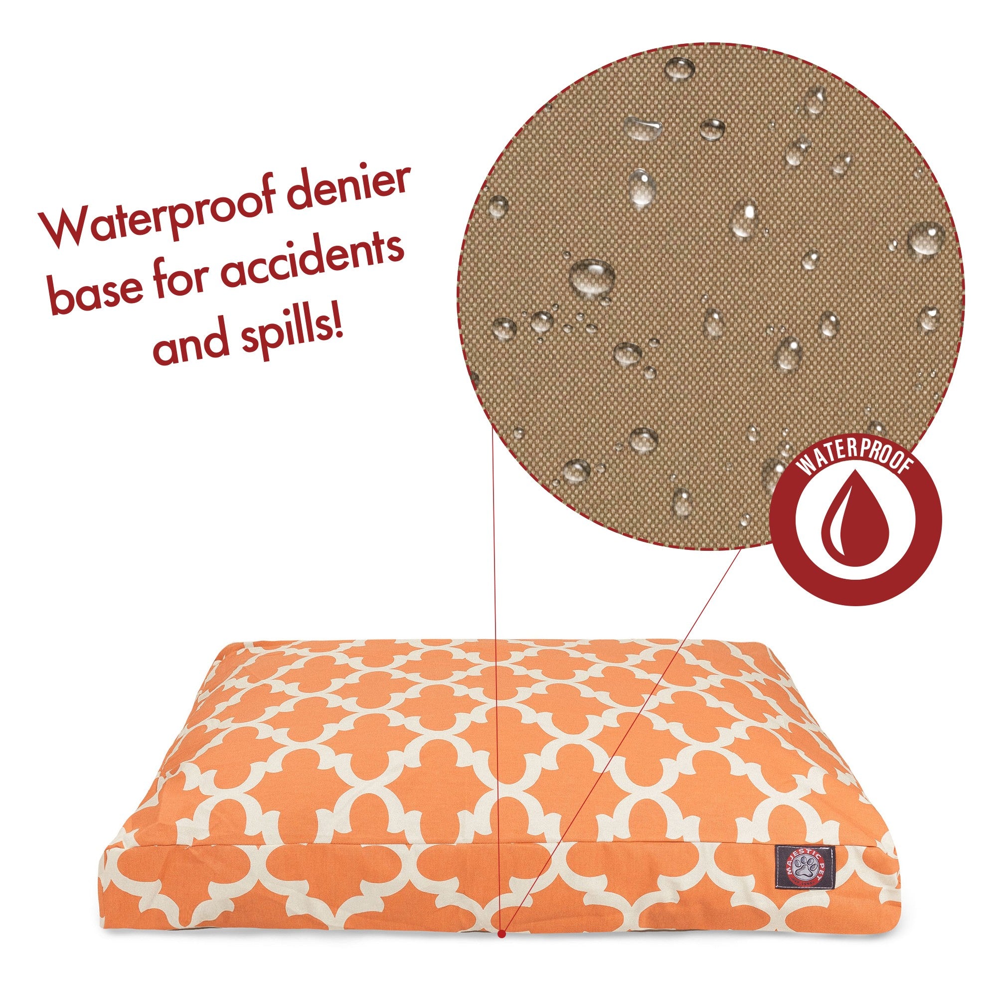 Majestic Pet | Trellis Shredded Memory Foam Rectangle Pet Bed For Dogs， Removable Cover， Peach， Medium