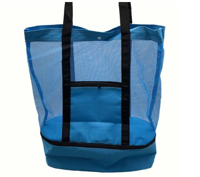 Dicasser Mesh Beach Bag with Detachable Insulated Cooler Bag Lightweight Tote Bag for Toys and Vacation Essentials Ideal for Your Family Beach