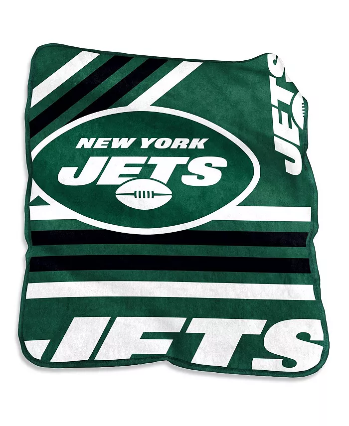 Logo Brands New York Jets 50'' x 60'' Plush Raschel Throw