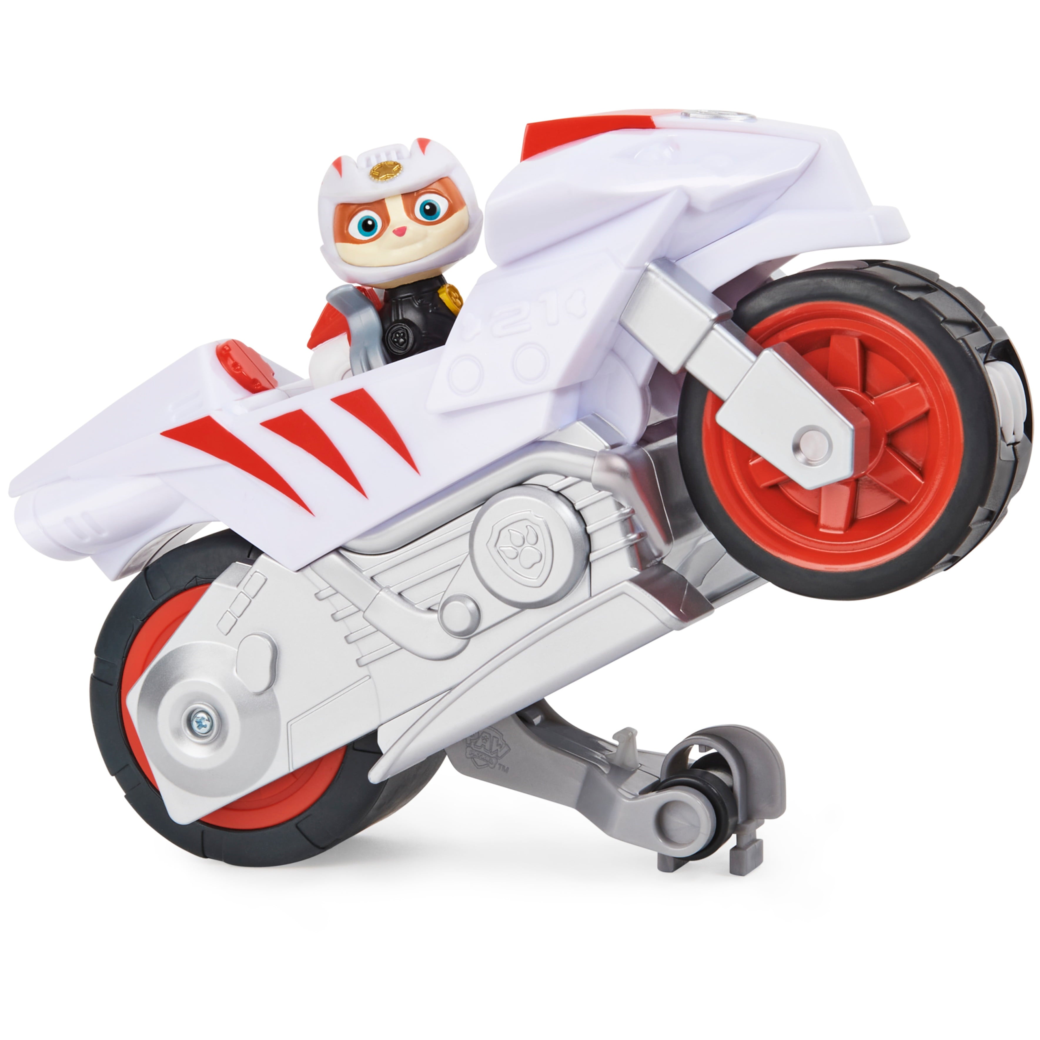 PAW Patrol， Moto Pups Wildcat’s Deluxe Pull Back Motorcycle Vehicle with Wheelie Feature and Figure
