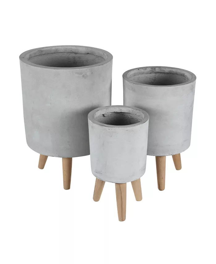 Rosemary Lane Cylinder Planters， Set of 3