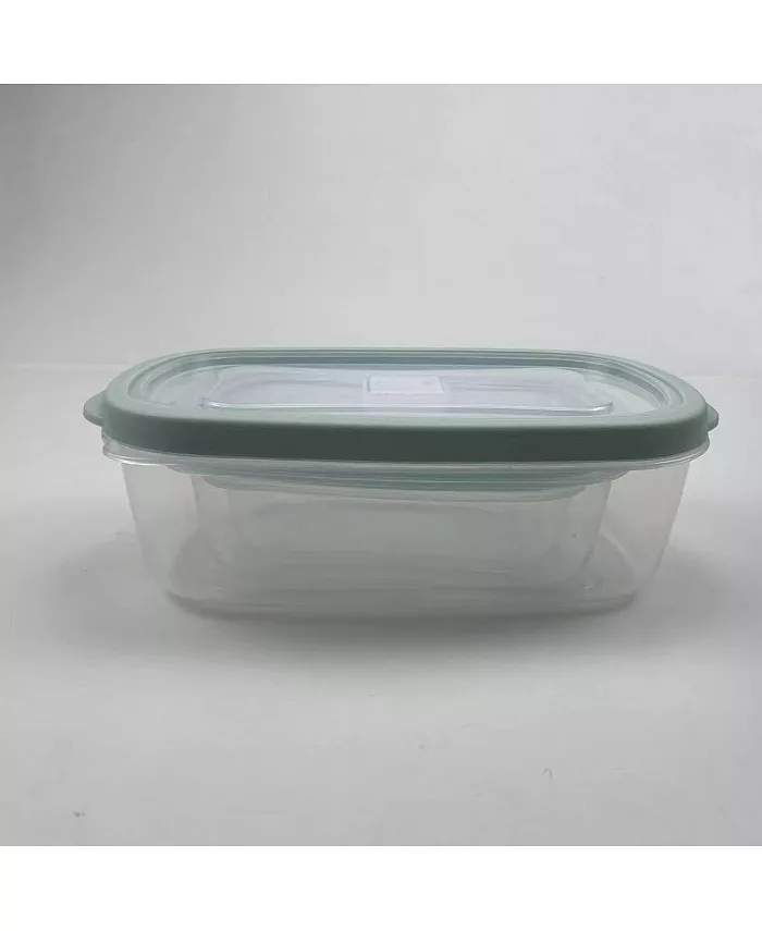 Art Cook 6 Piece Rectangle Plastic Food Storage Container with Vented Lid Set