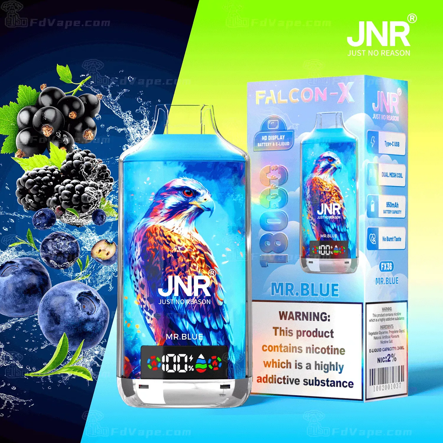 🔥JNR Falcon-X 18K 💨 Smart Display Disposable