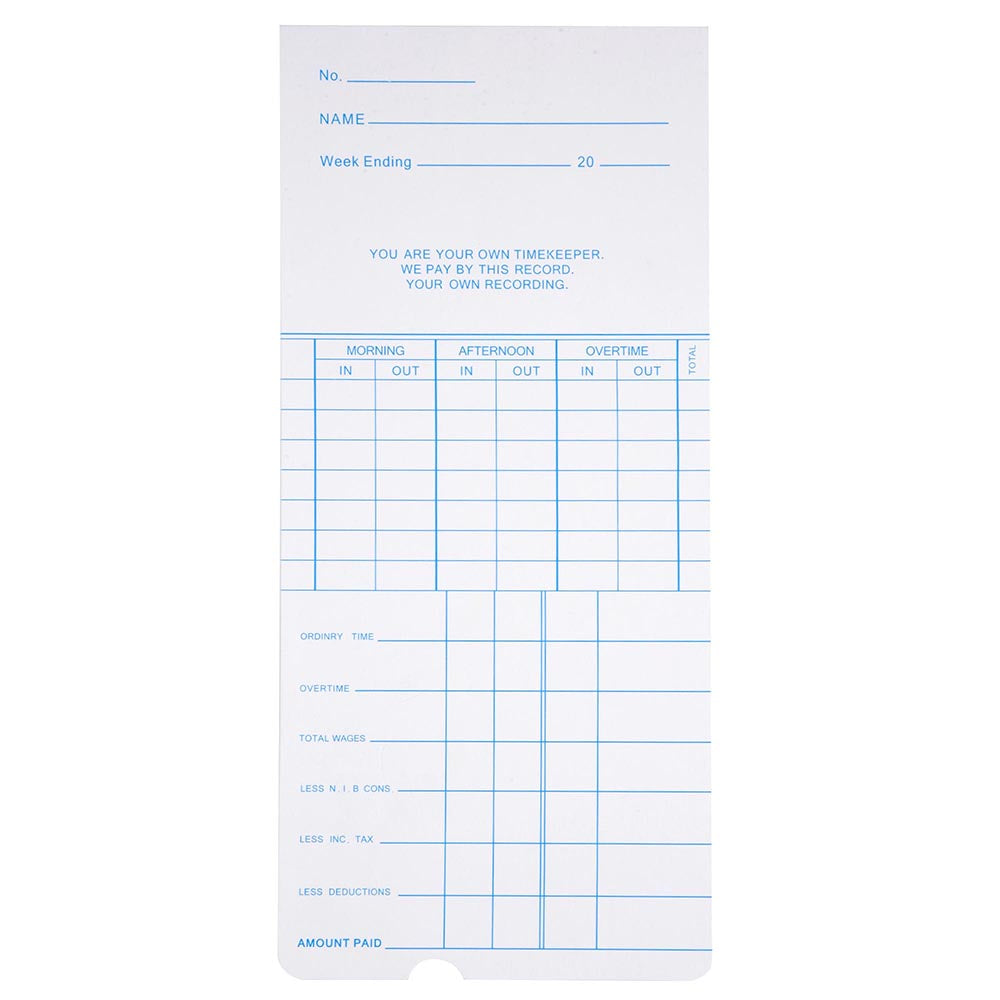 Yescom Attendance Cards Weekly Records 50 Card / Pack