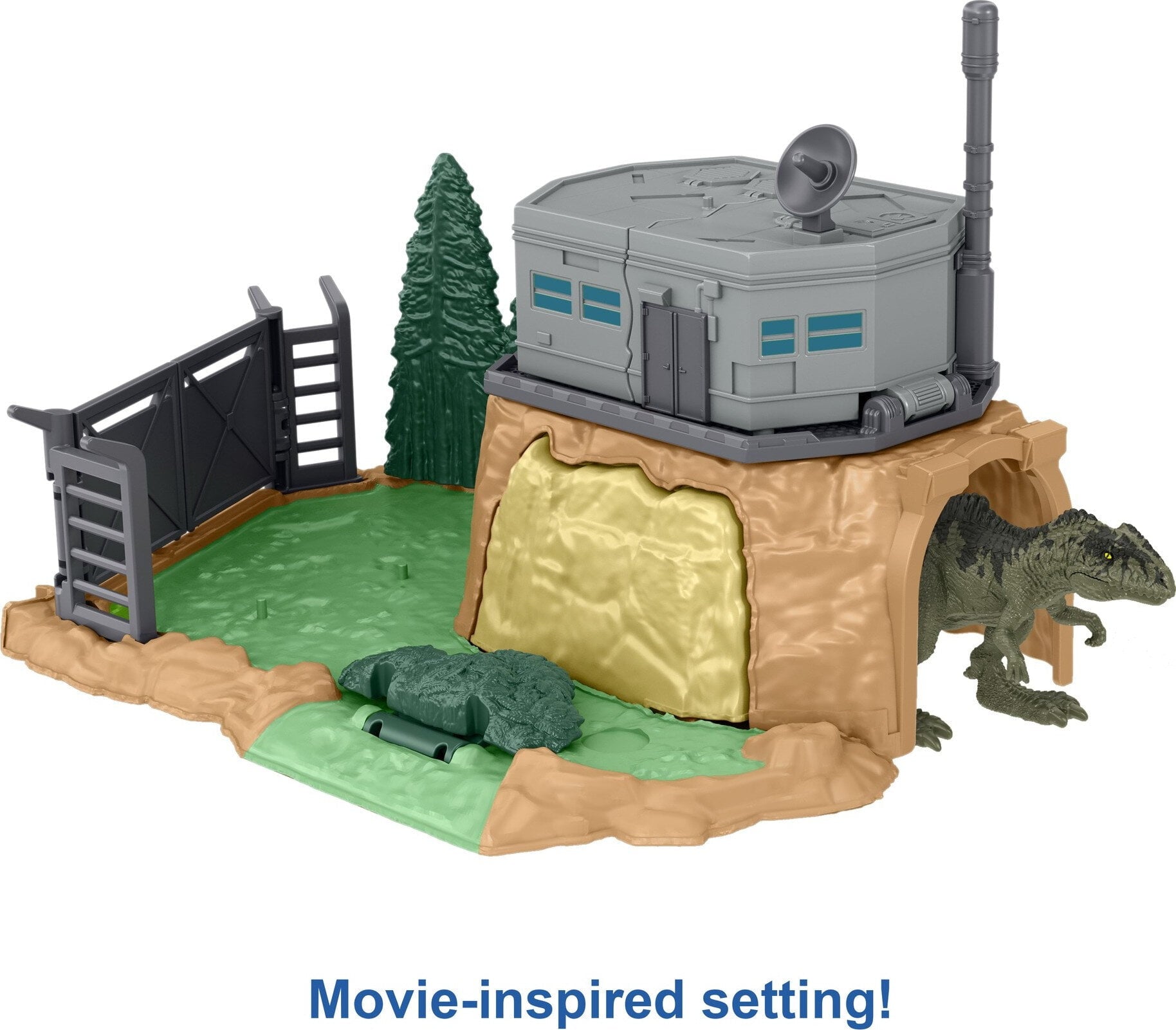 Jurassic World Dominion Minis Giganotosaurus Rampage Playset with 2 Mini Dinosaur Figures and Break Apart Features， Toy Gift Set