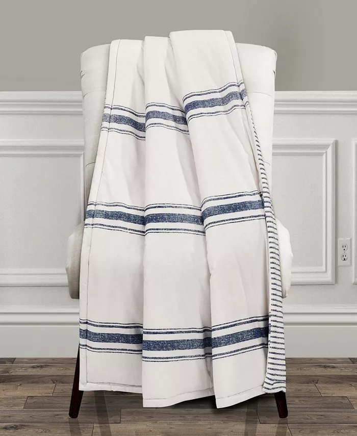 Lush Dandeacutecor Farmhouse Stripe Throw， 50