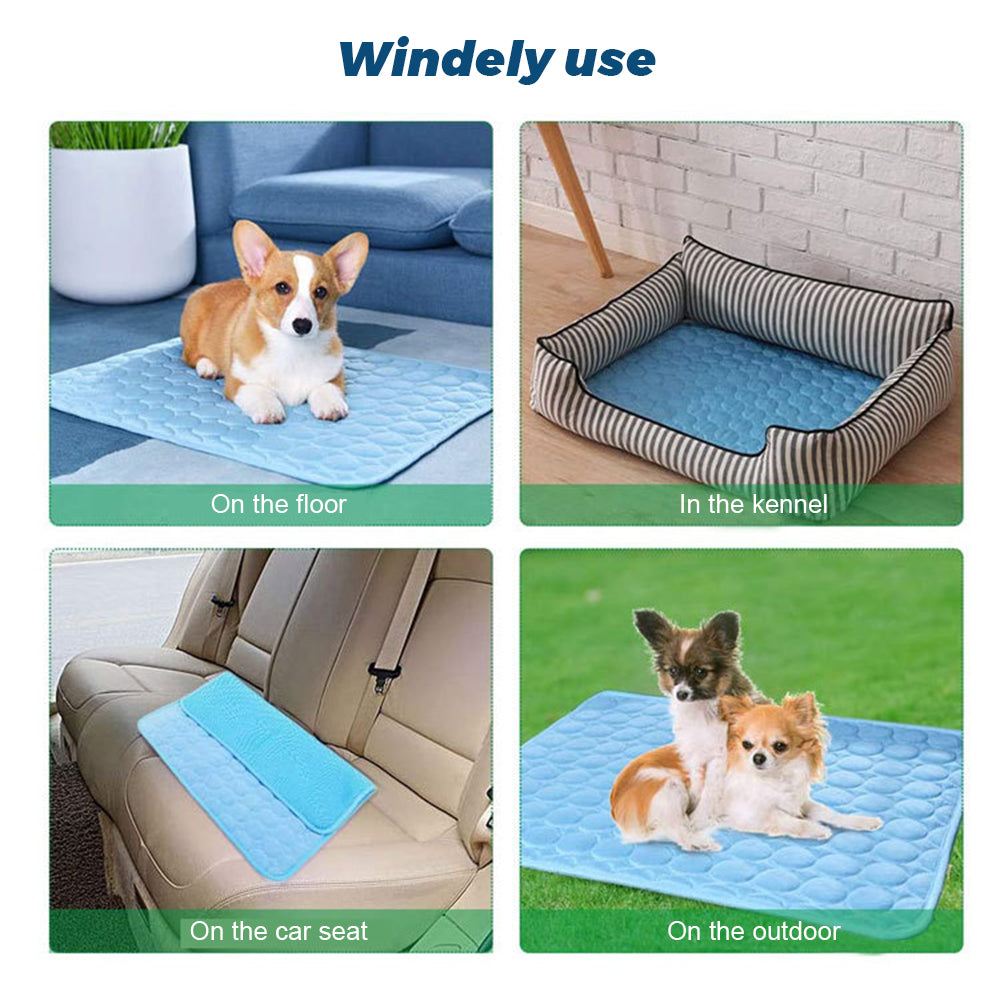 Coloody Pet Dog Washable Dog Cooling Mat Ice Silk Pet Self Cooling Pad Blanket，Suitable for Dogs and Cats