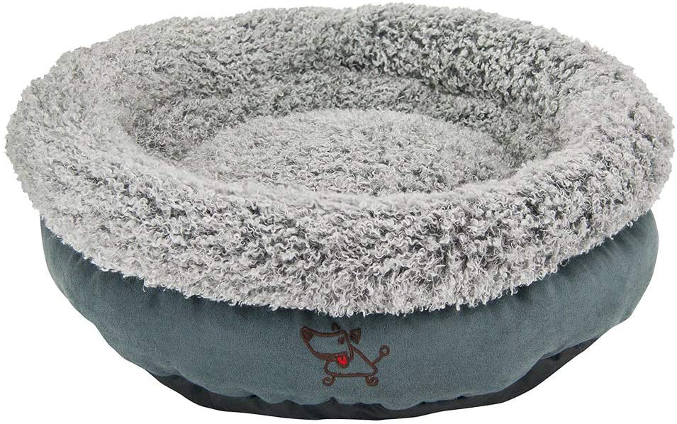 Best Pet Supplies Grey Dog Round Bed 18 x 18 x 16 Inches