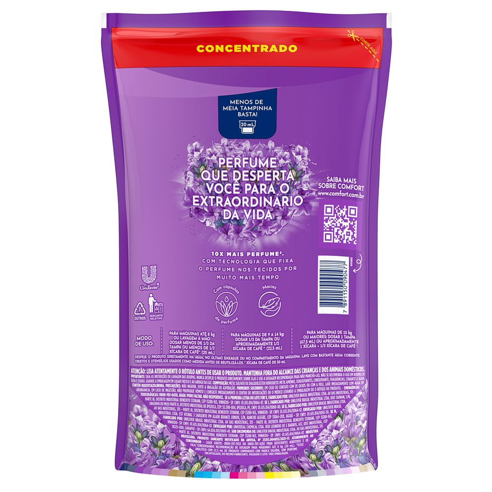 Amaciante de Roupa Lavanda Comfort 900ml Refil