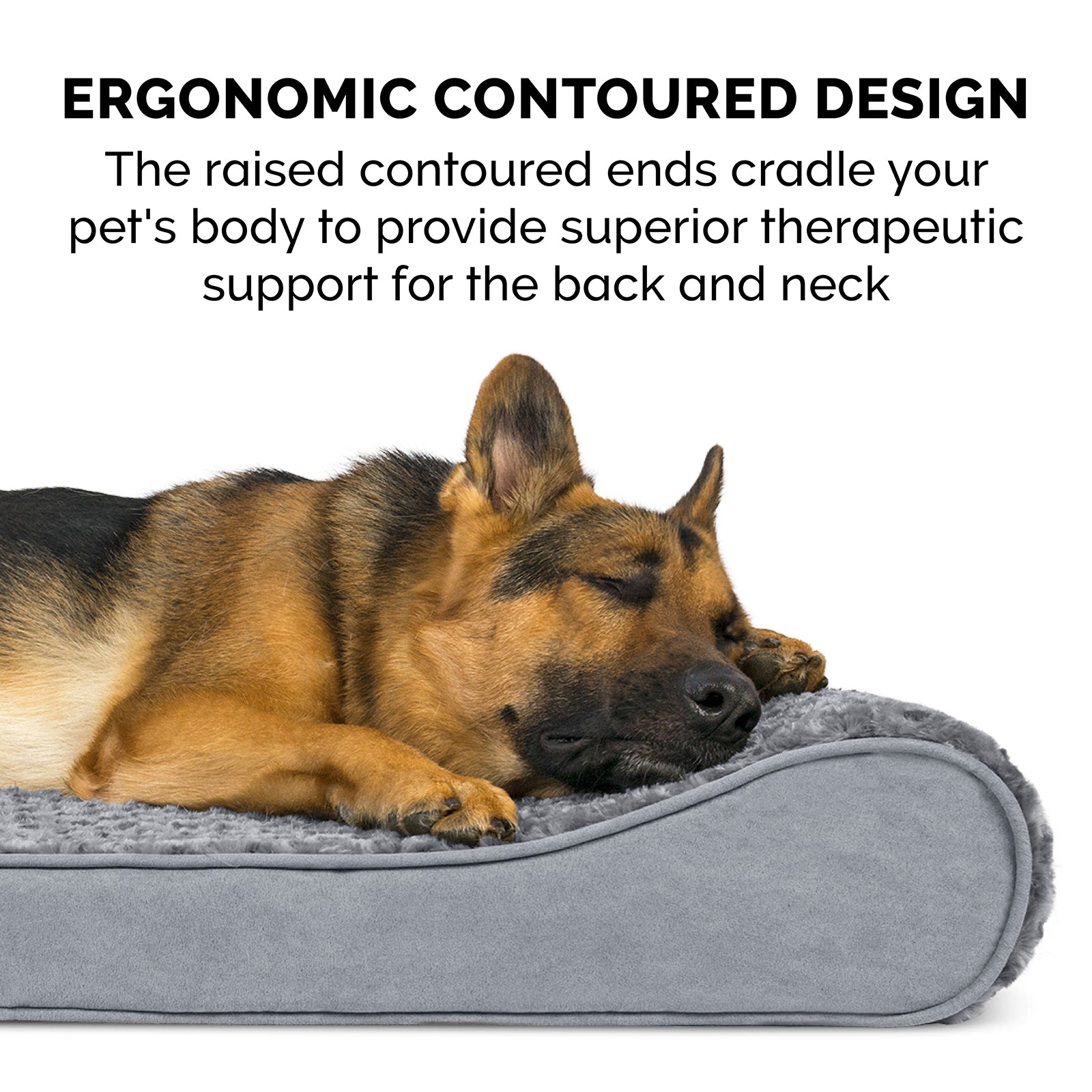 FurHaven Pet Dog Bed | Cooling Gel Memory Foam Orthopedic Ultra Plush Luxe Lounger Pet Bed for Dogs and Cats， Gray， Large