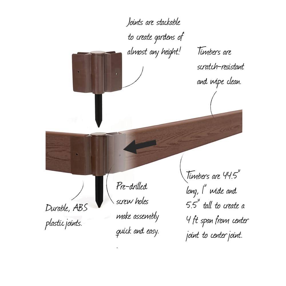 Frame It All Classic Sienna Raised Garden Bed 8' x 8' x 11