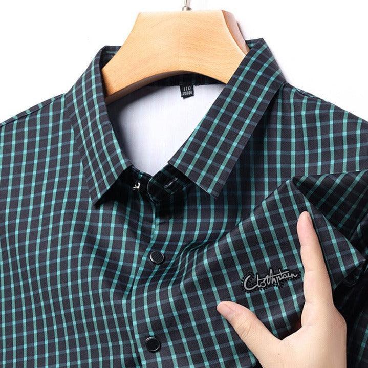 Camisa em Seda Gelo Captain™  Xadrez Náutico para o Homem de Prestígio!