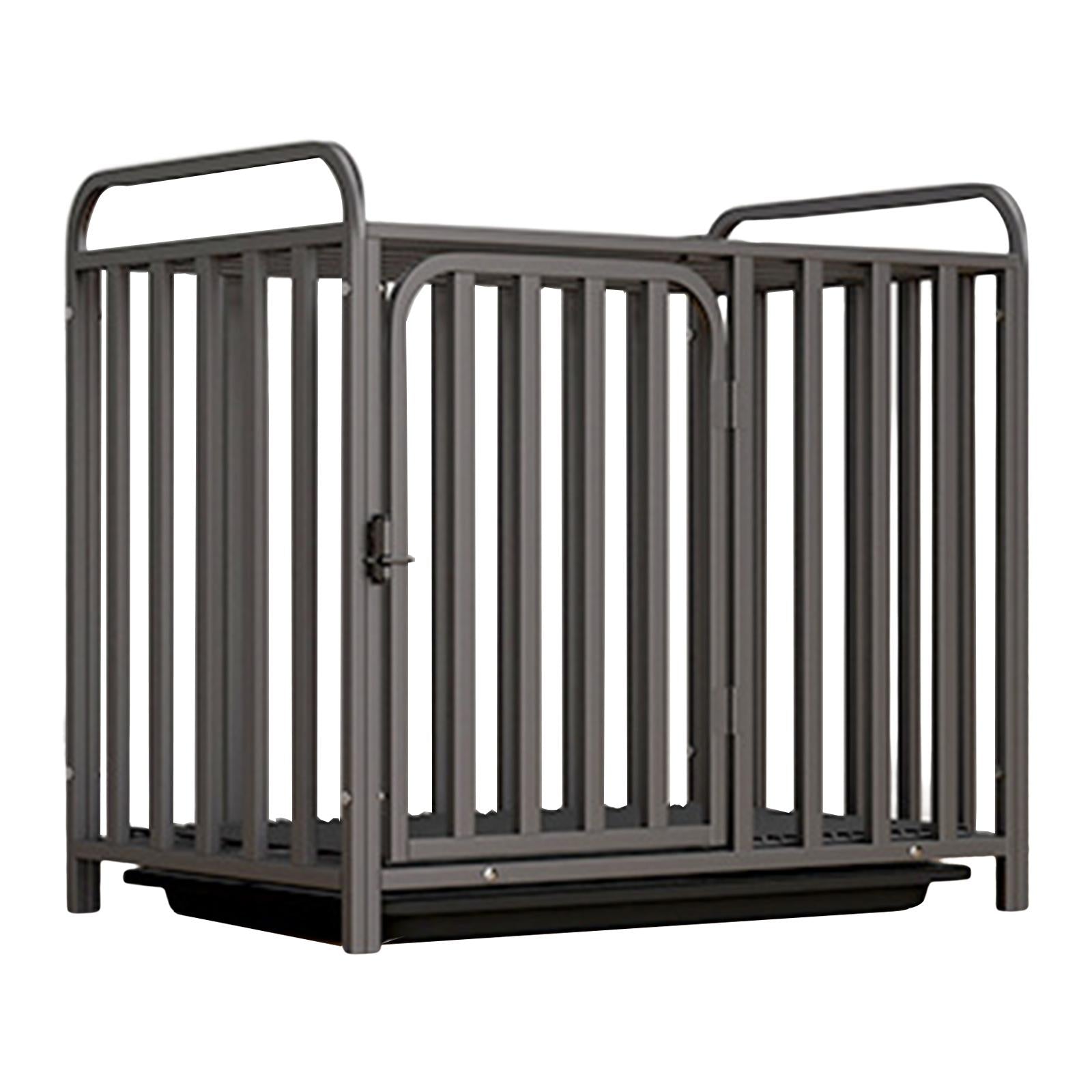 Heavy Duty Dog Crate， Pet Carrier Flat Top Easily to Install with Tray Dogs Kennels Sturdy Black Metal Dog Cage for Indoor Outdoor Small Dog