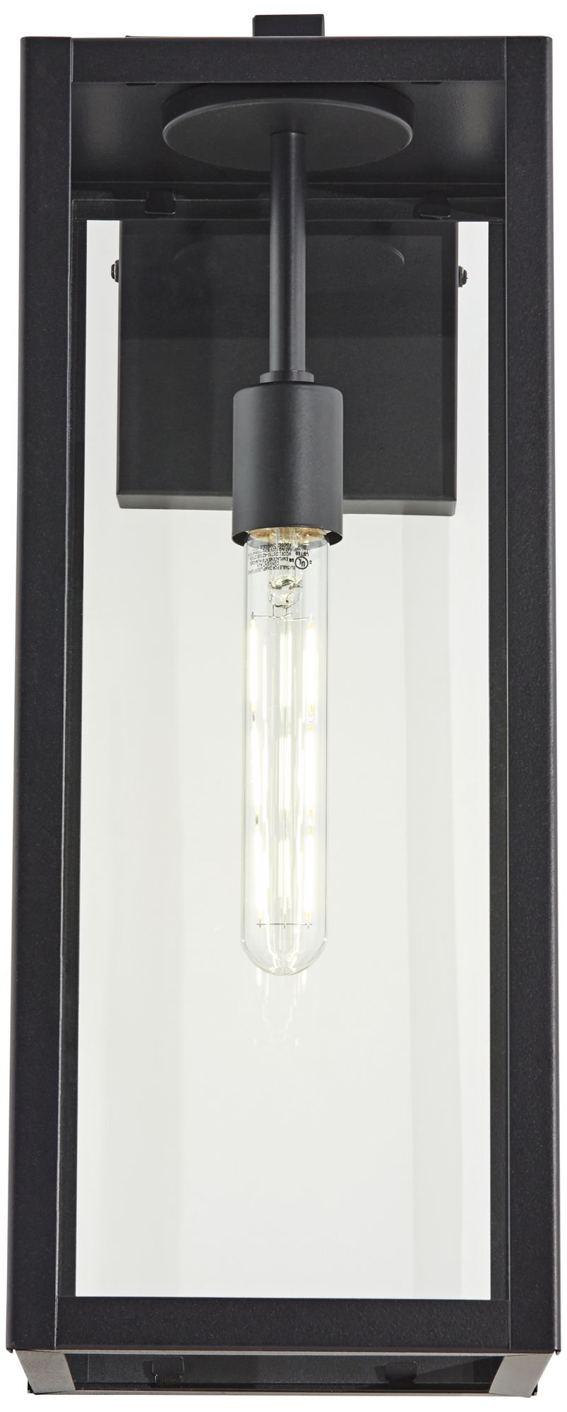 John Timberland Modern Industrial Outdoor Wall Light Fixture Mystic Black 20" Clear Glass Damp Rated Exterior House Porch Patio