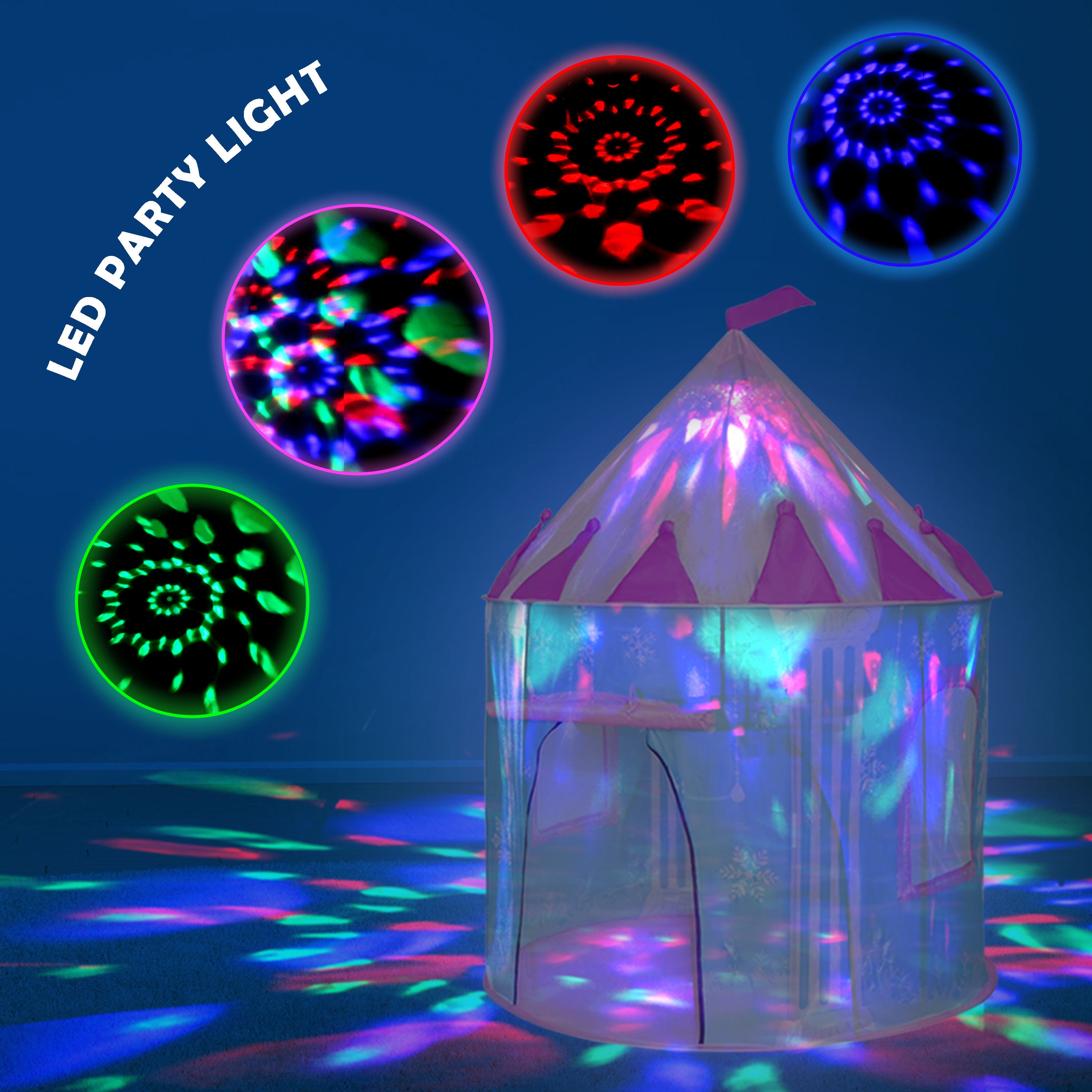 Sportcraft Fairy Tale Castle Play Tent for Girls and Boys - Frozen Style Playhouse Pop Up Princess Tent w/ Party Light and Tent Carry Tote