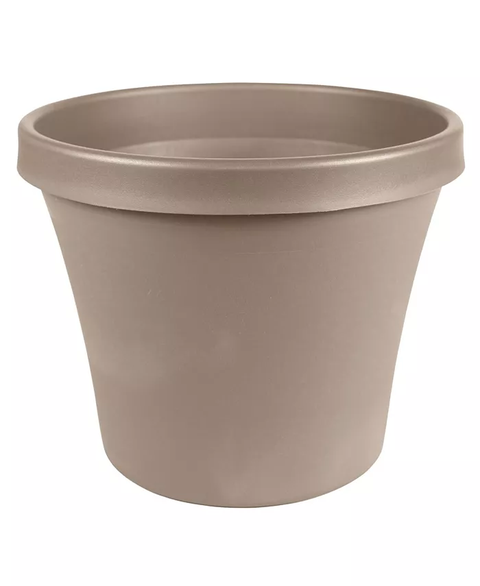 Bloem Terra Plastic Pot Planter， Pebble Stone Color， 14 inches
