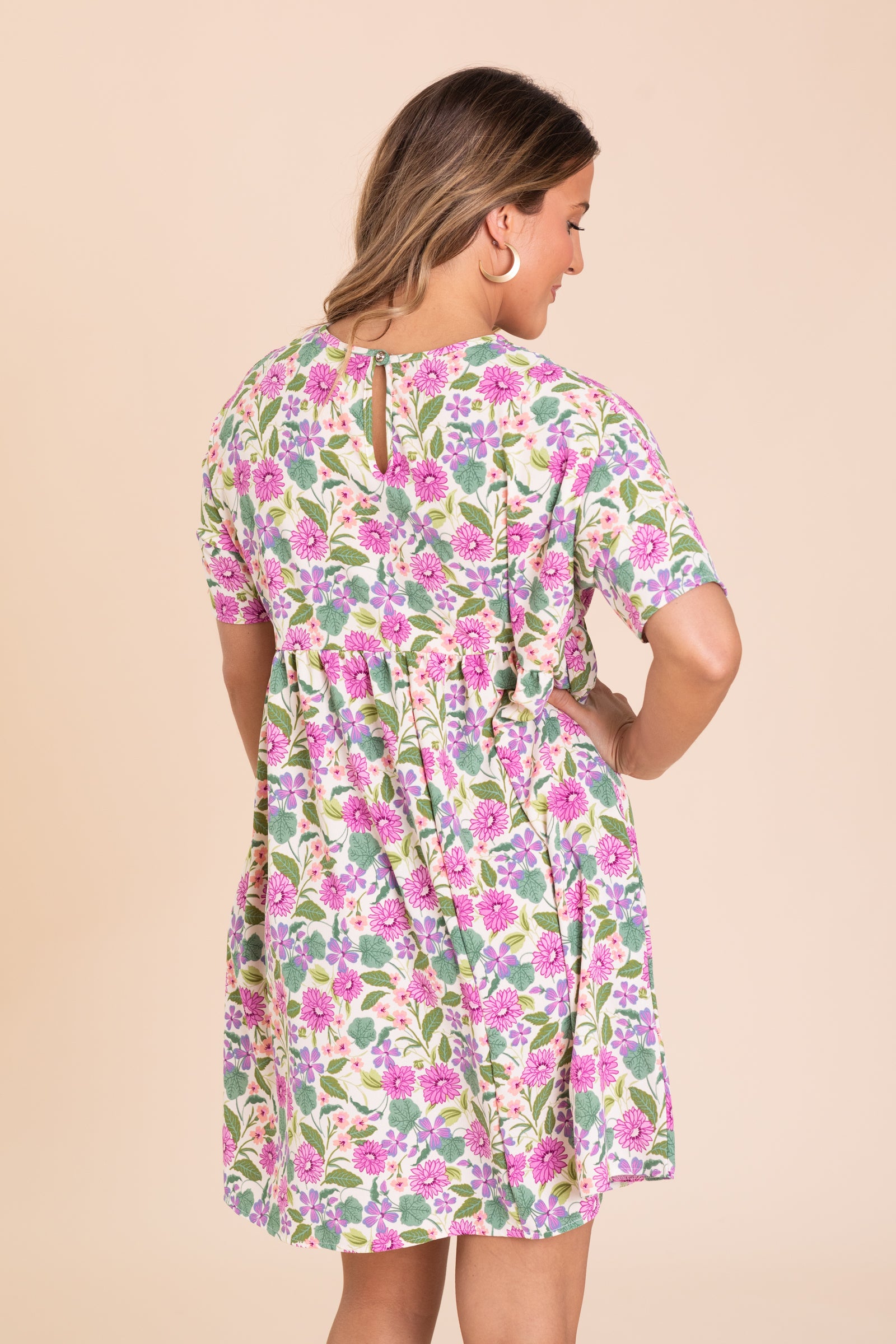 Orchid Flowy Floral Bloom Dress