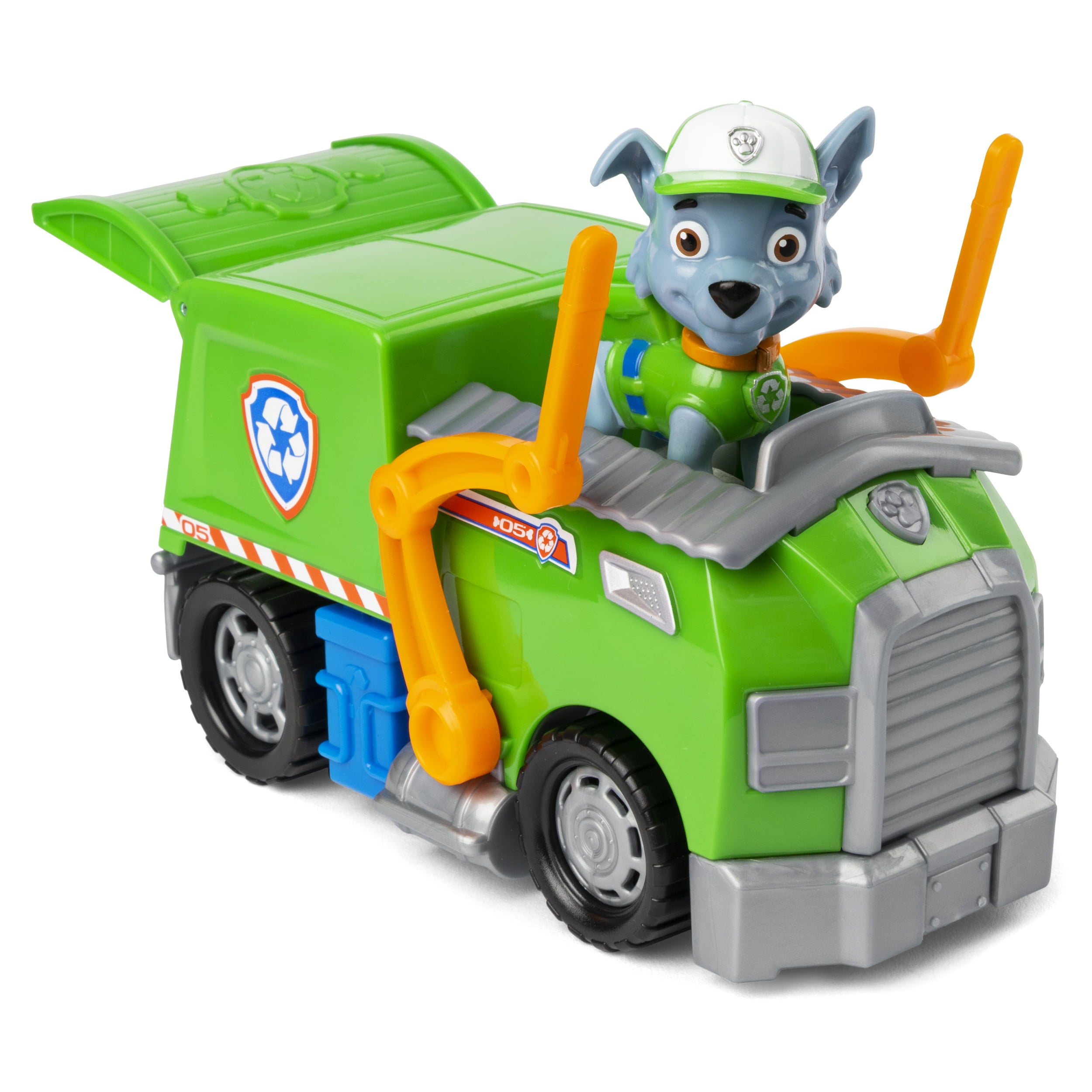 PAW Patrol， Rocky's Recycle Truck Vehicle with Collectible Figure， for Kids Aged 3 and up