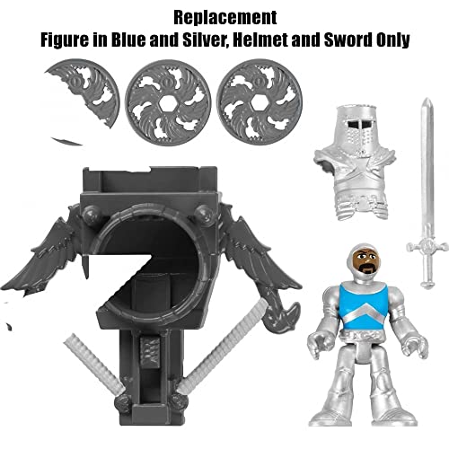 Replacement Parts for Fisher-Price Imaginext Clobbering Crossbow Playset - HCG67 ~ Replacement Figure in Blue and Silver， Helmet and Sword