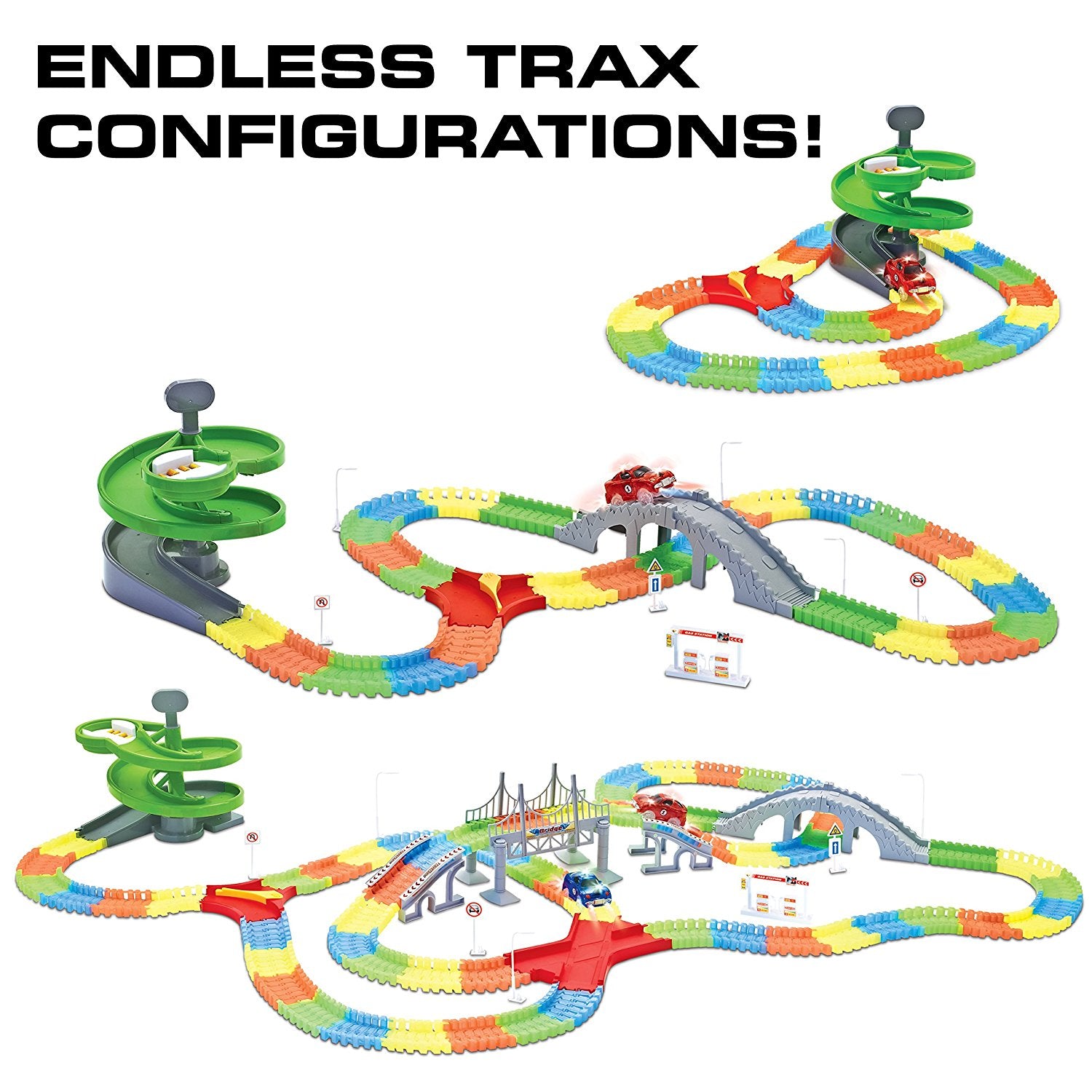 USA Toyz 360pk Large Glow in the Dark Track Set Compatible (Unisex)