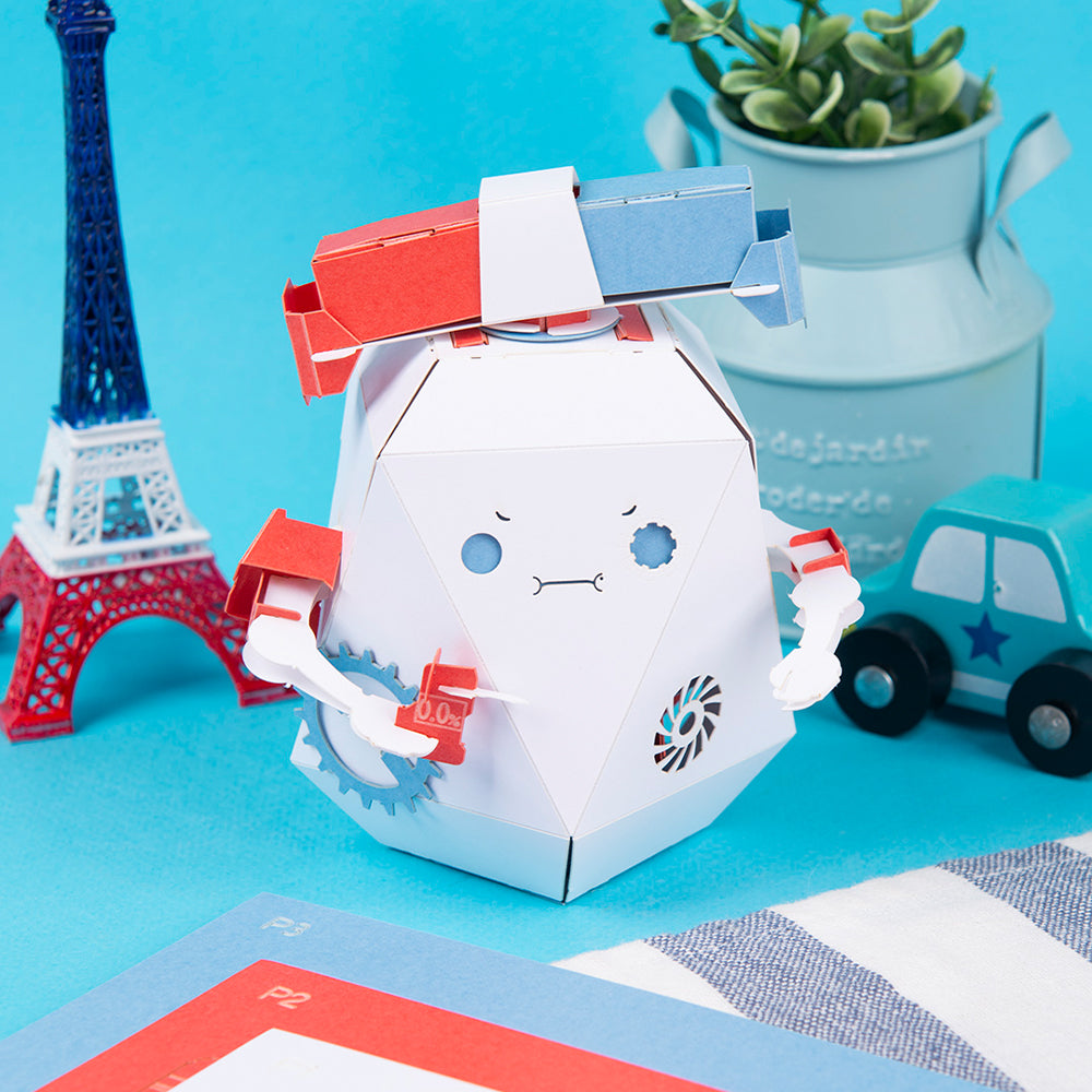 ROBOTRY Moving Paper Robots Making Kit， Poli | Bevel Gear - Learn Very Basic 5 Robot Mechanisms