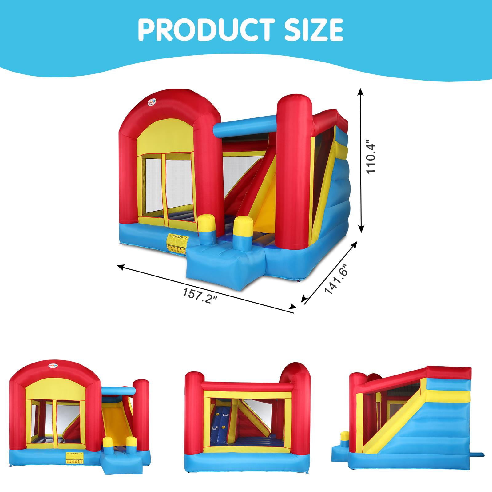 Ktaxon Slide Inflatable Bounce House Castle Moonwalk Jumper Bouncer without Air Blower