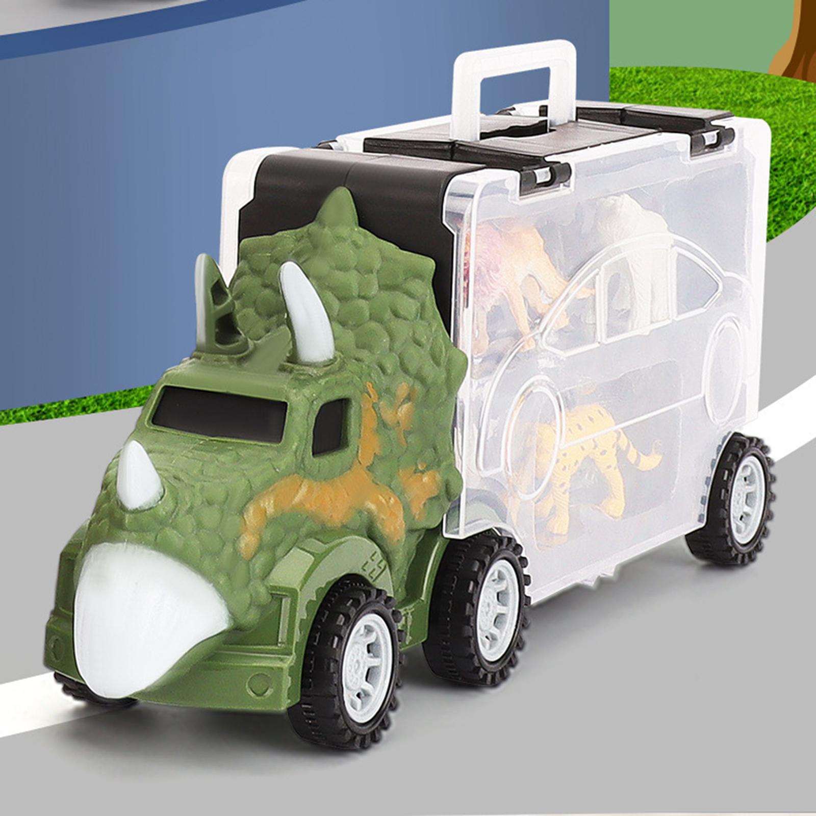 Dinosaur Truck Toy Dinosaur Toy Vehicle Carrier Collectibles Gift Dinosaur Figures Educational Toy for Toddlers Boys Kids - Triceratops